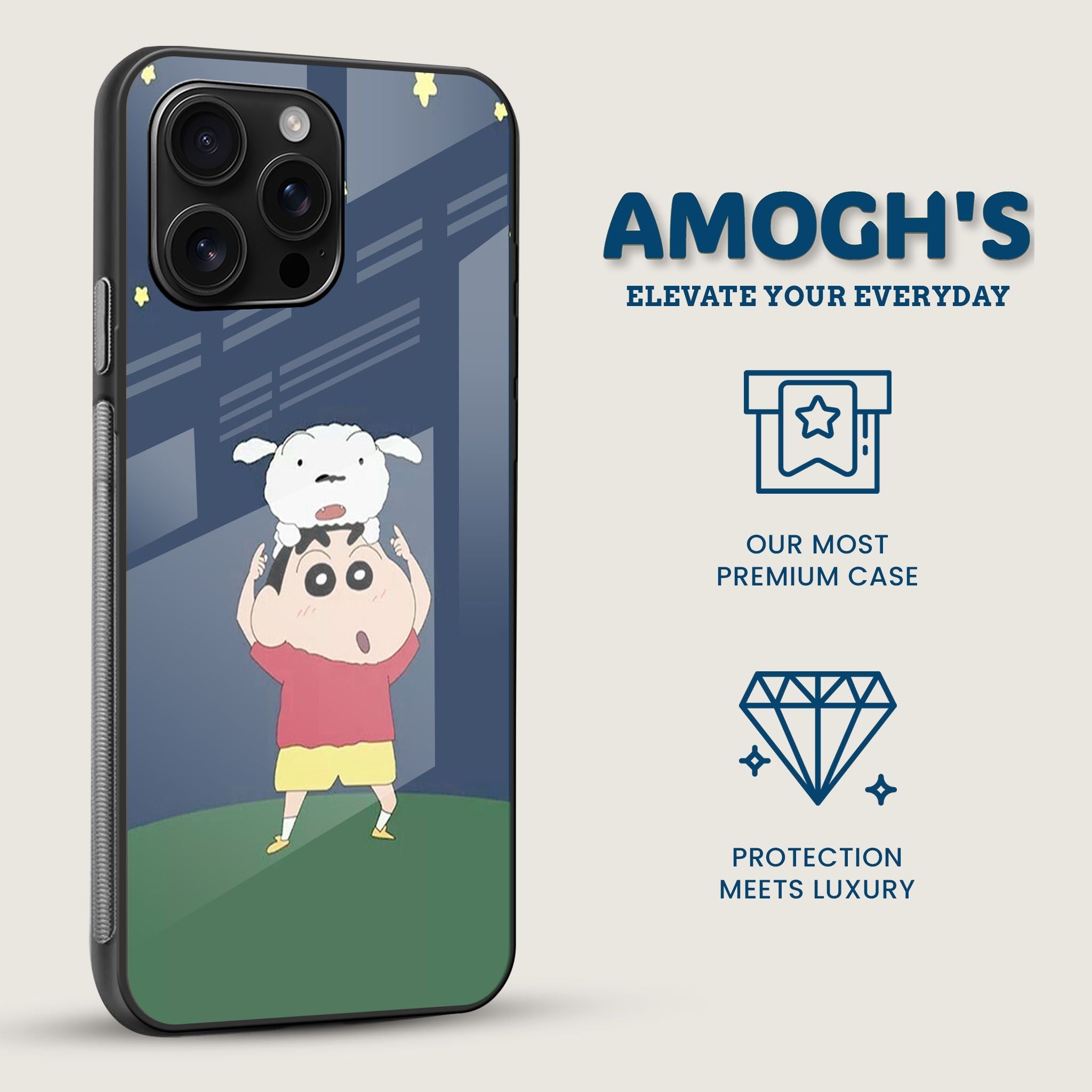 Cute Shinchan Shiro Mobile Back Cover Side Image