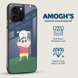 Cute Shinchan Shiro Mobile Back Cover Side Image