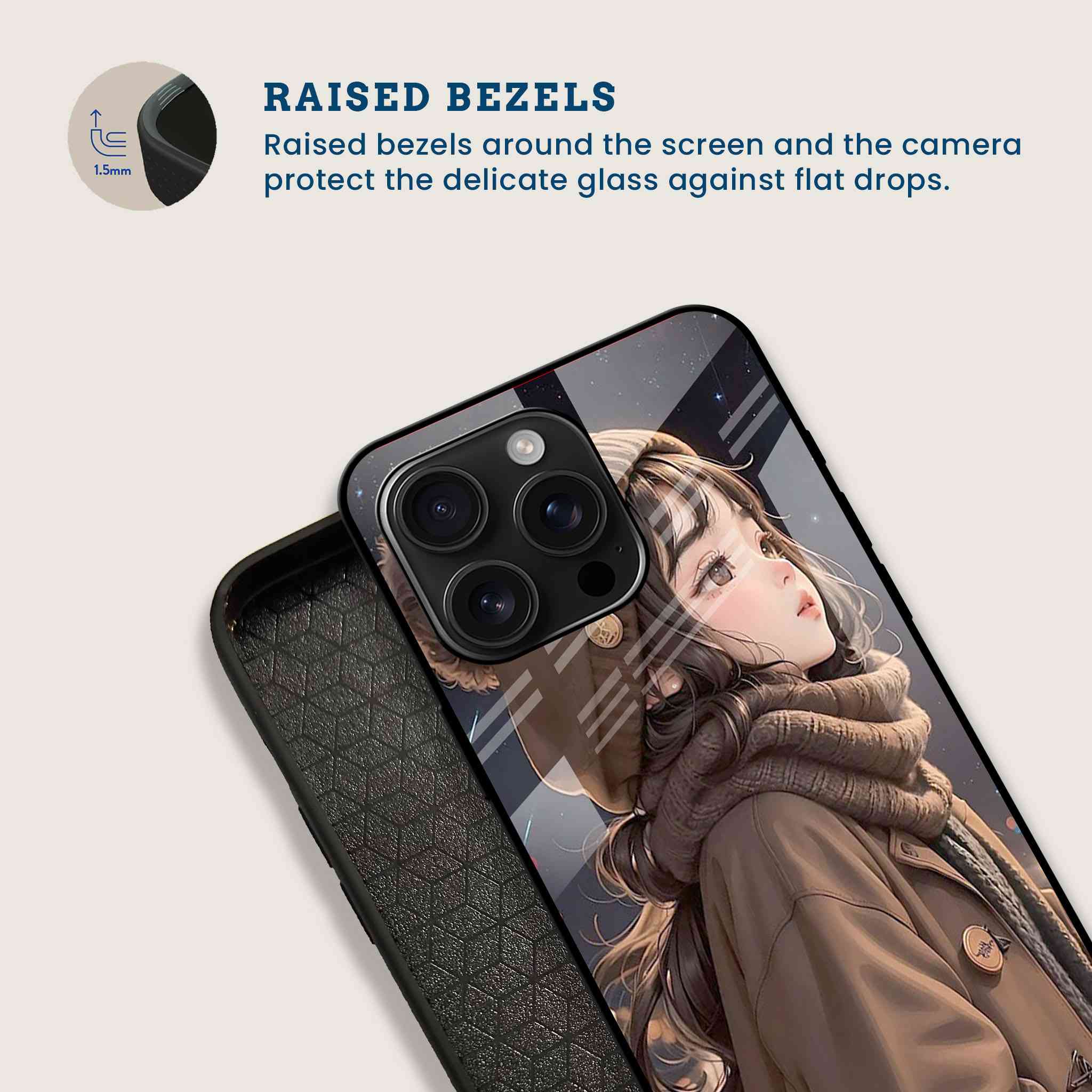 Cute Winter Gal Mobile Back Cover Bezel Image