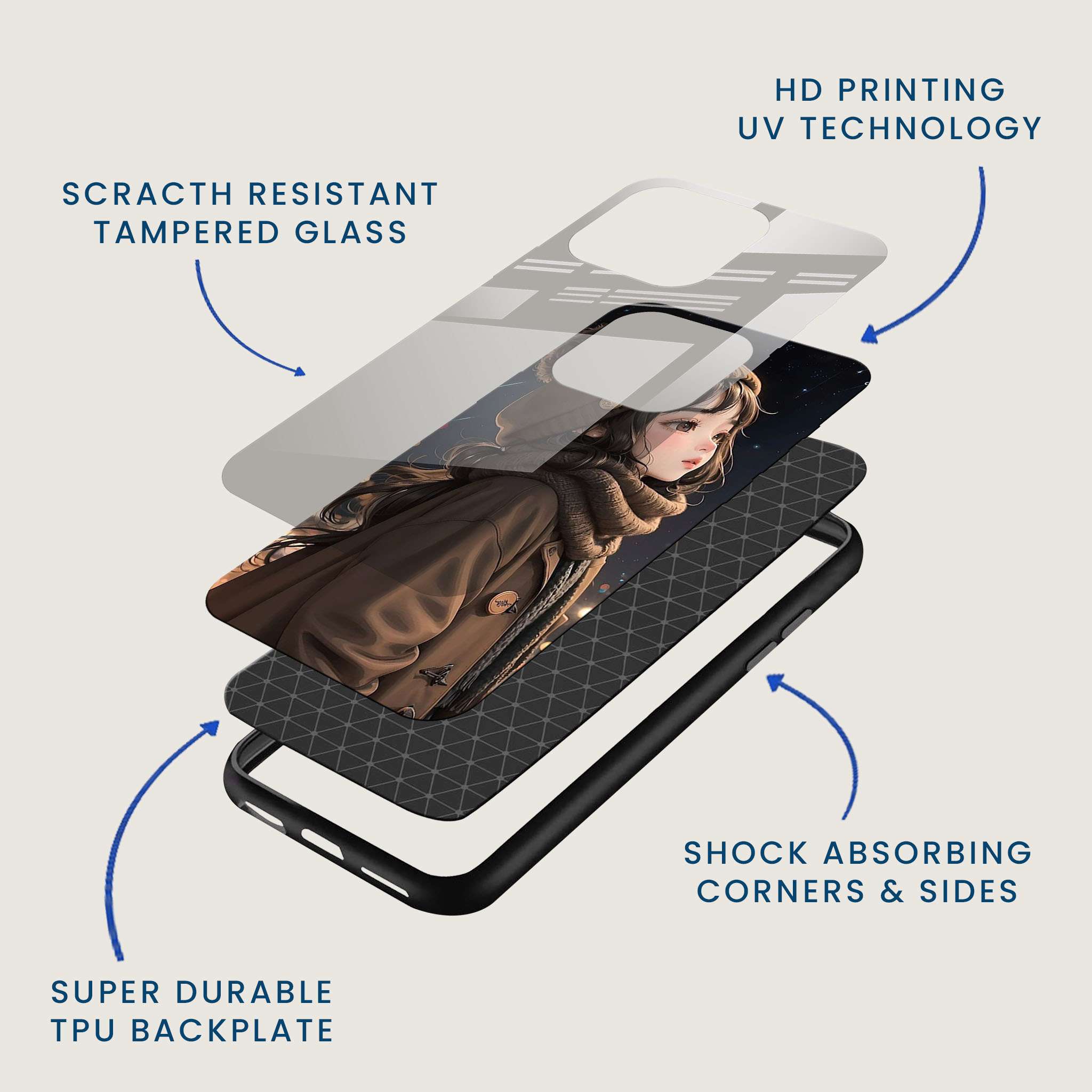 Cute Winter Gal Mobile Back Cover Layer Image