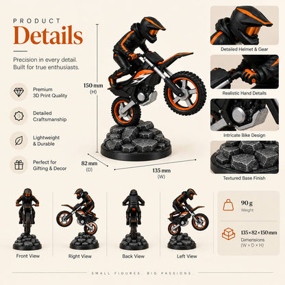 Motocross Rider | 3D Printed Motorcycle Sculpture Modern