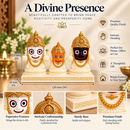 Jagannath, Balabhadra & Subhadra | 3D Printed Idol Set