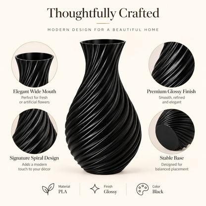 Spiral Wave Vase | 3D Printed Home Décor