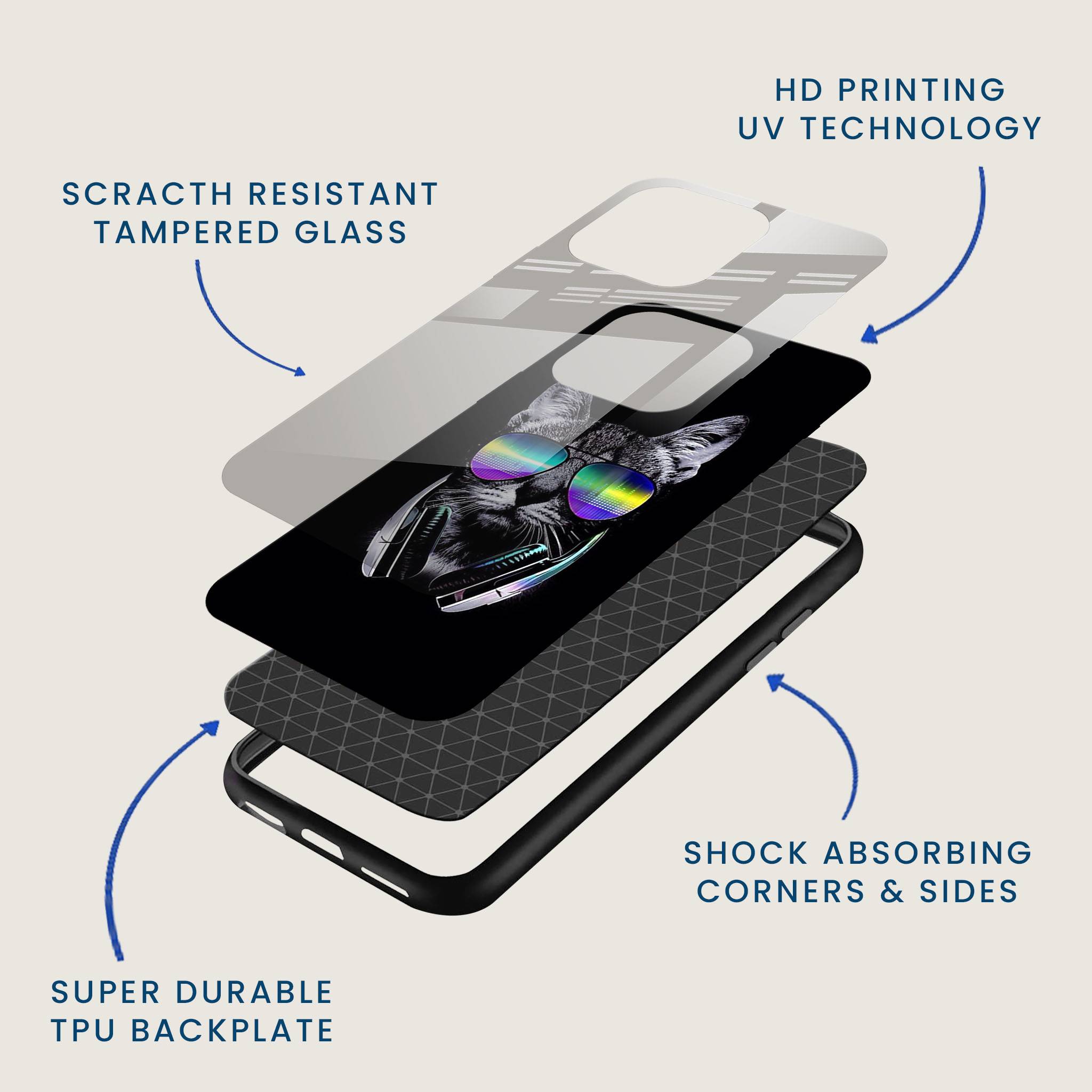 DJ Cat Mobile Back Cover Layer Image