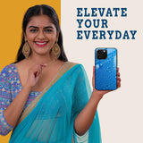 Dewy Blue Mobile Back Cover Woman Image