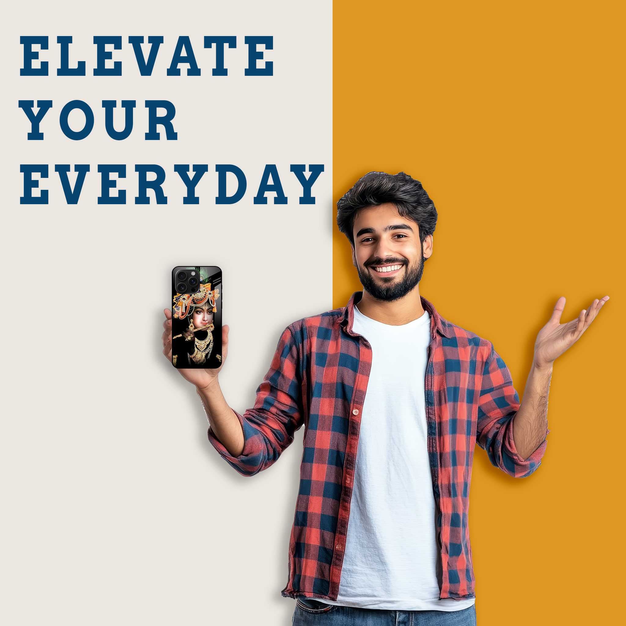 Divine Krishna Mobile Back Cover Man Image