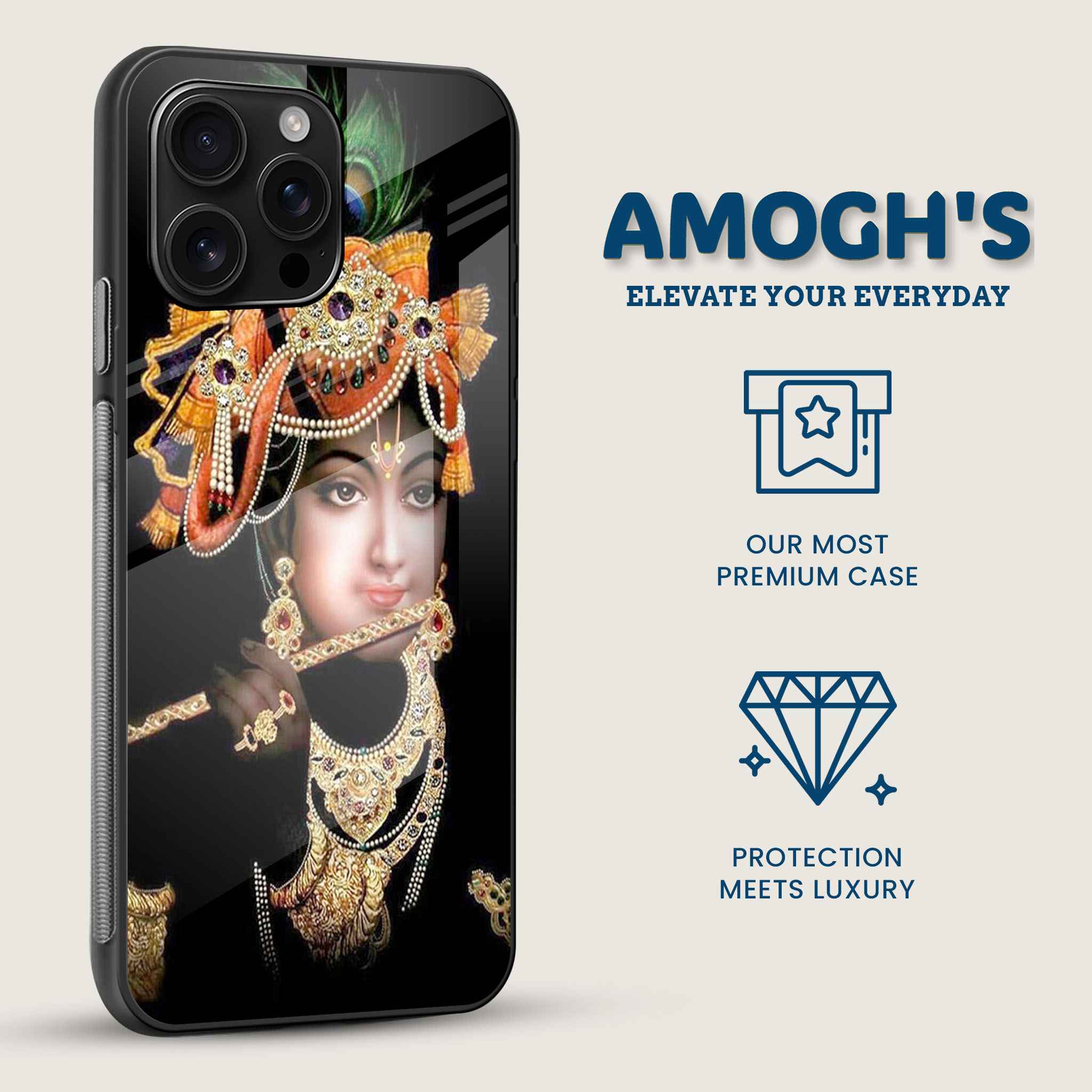 Divine Krishna Mobile Back Cover Side Image