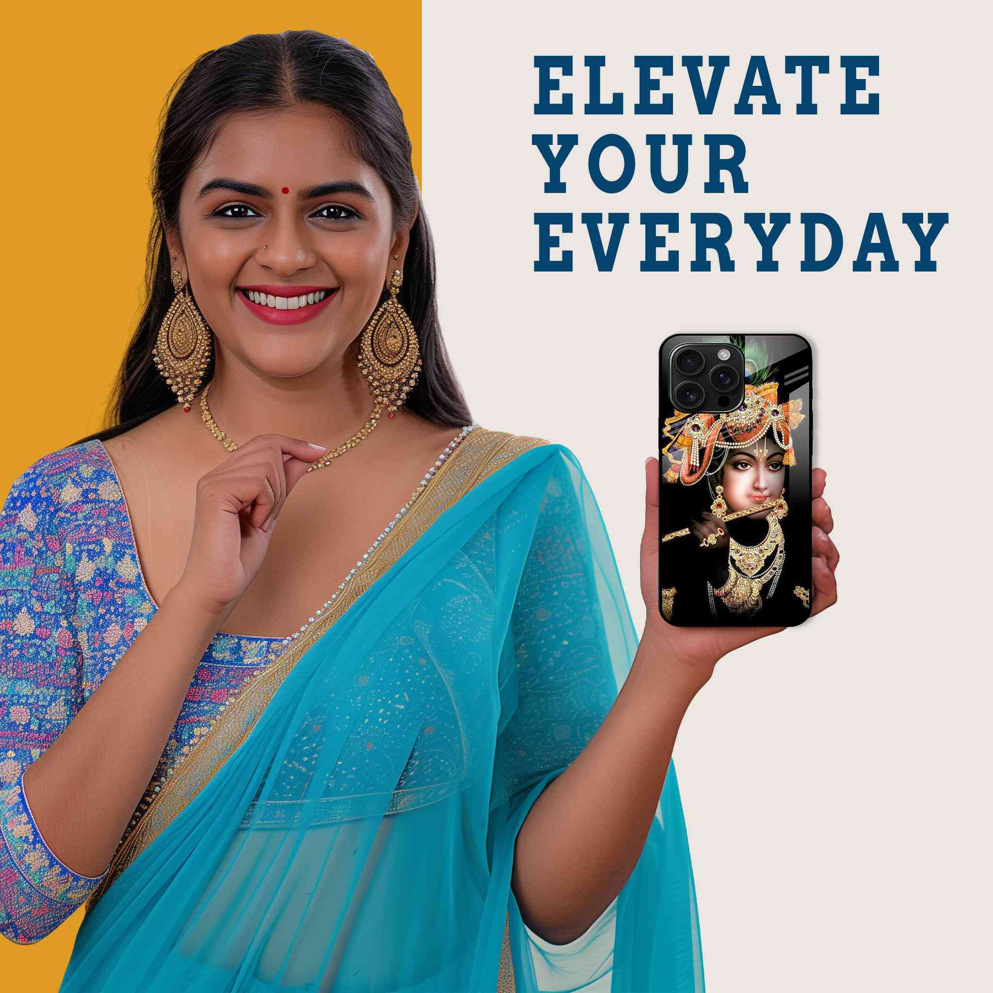 Divine Krishna Mobile Back Cover Woman Image