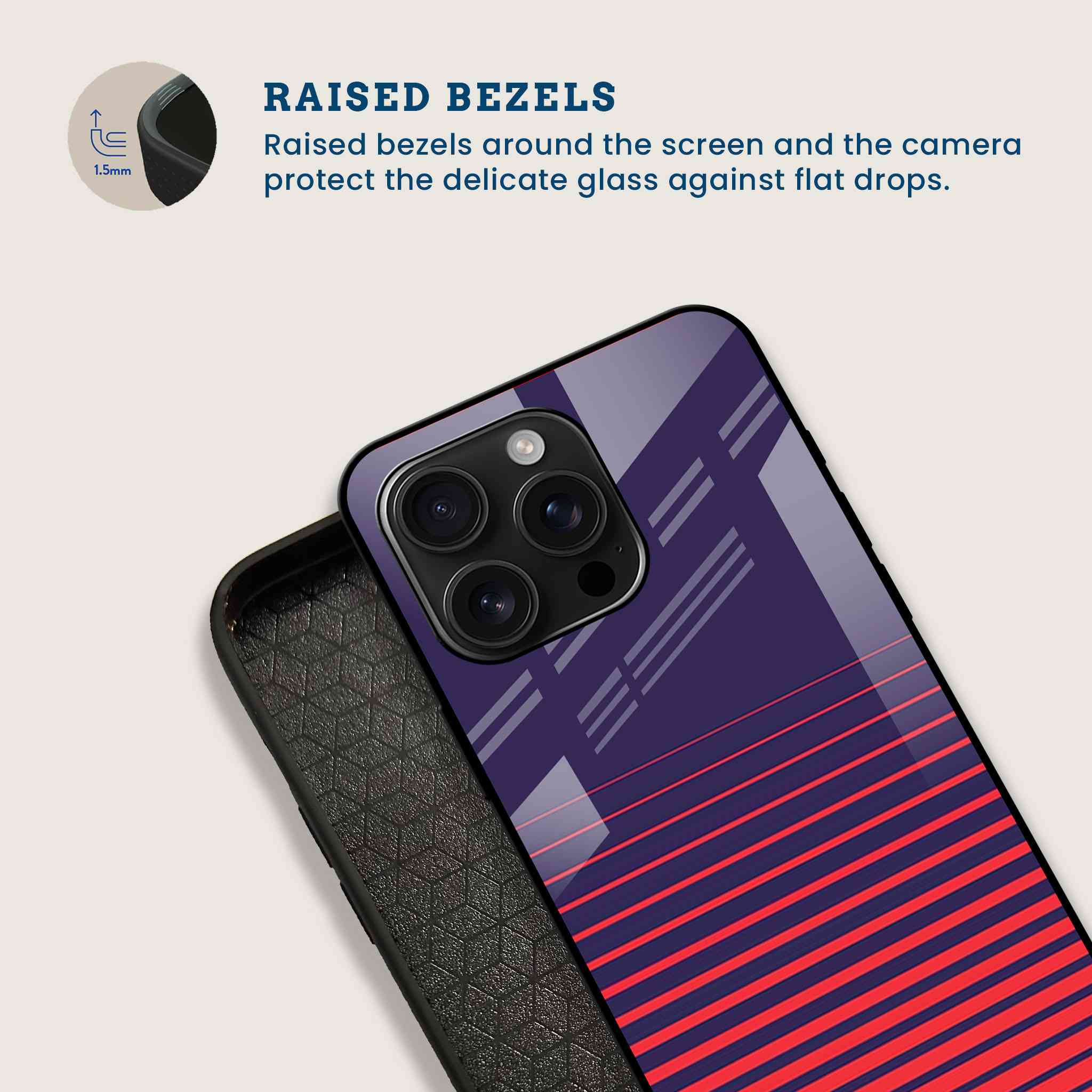 Dual Tone Stripe Mobile Back Cover Bezel Image