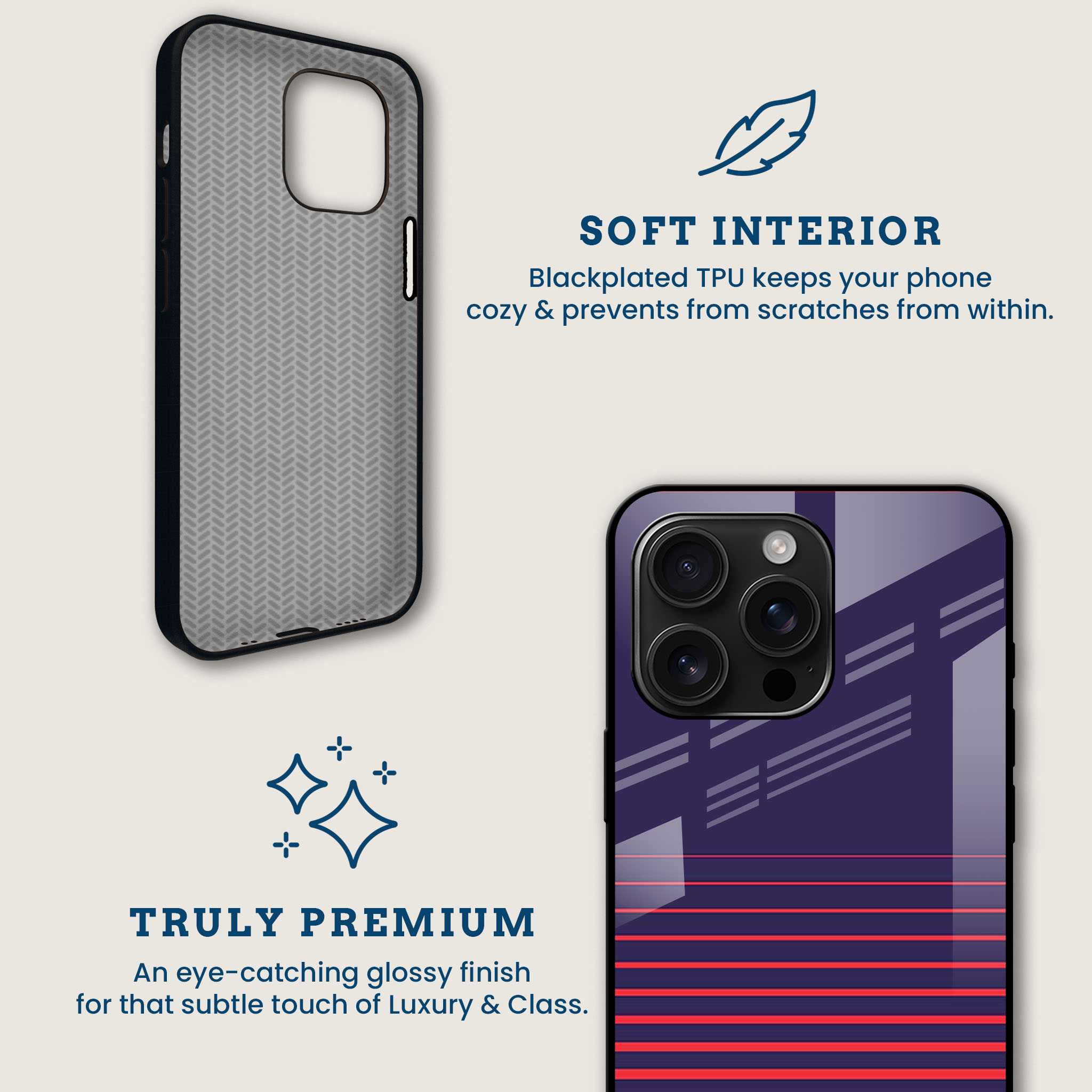 Dual Tone Stripe Mobile Back Cover Brand Image