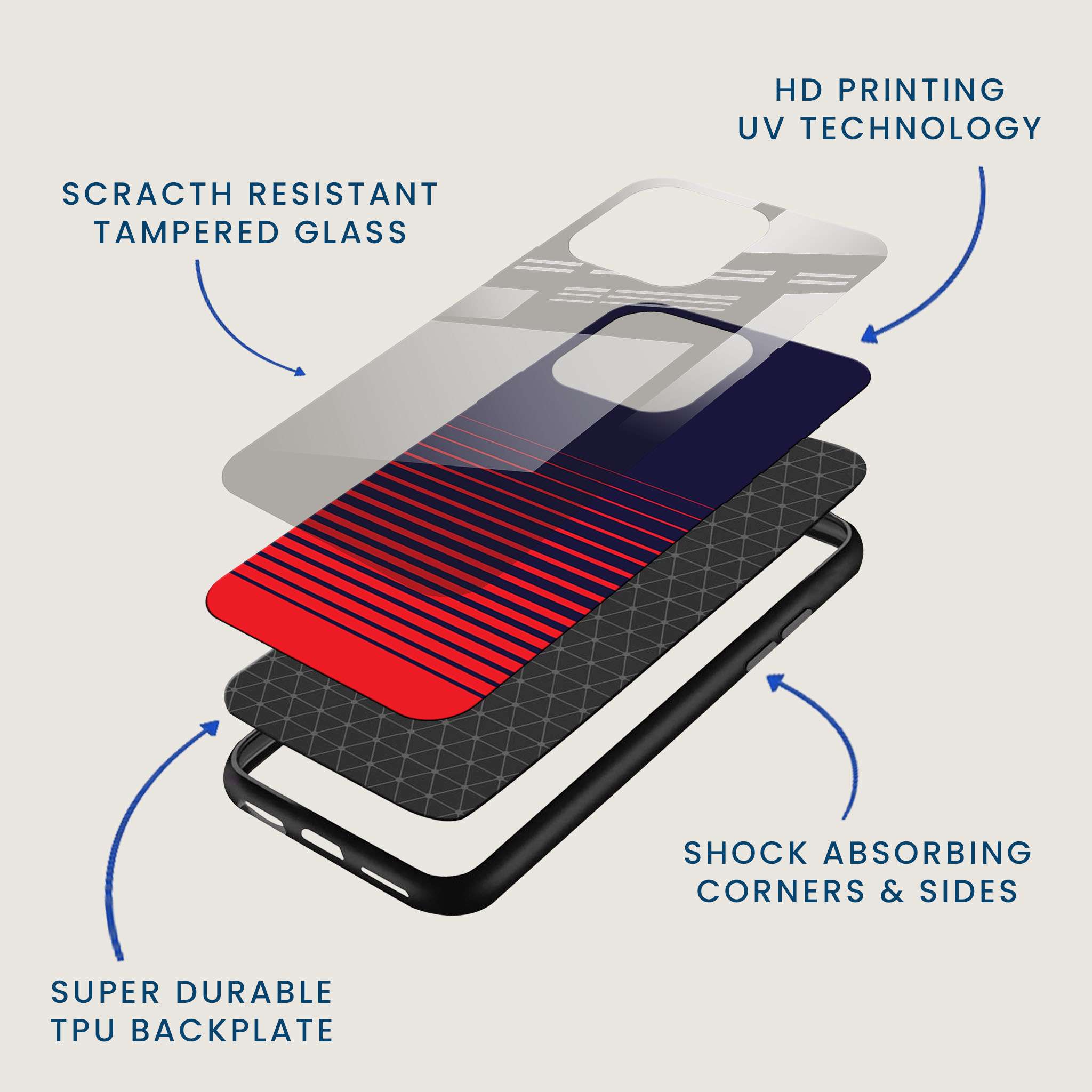 Dual Tone Stripe Mobile Back Cover Layer Image