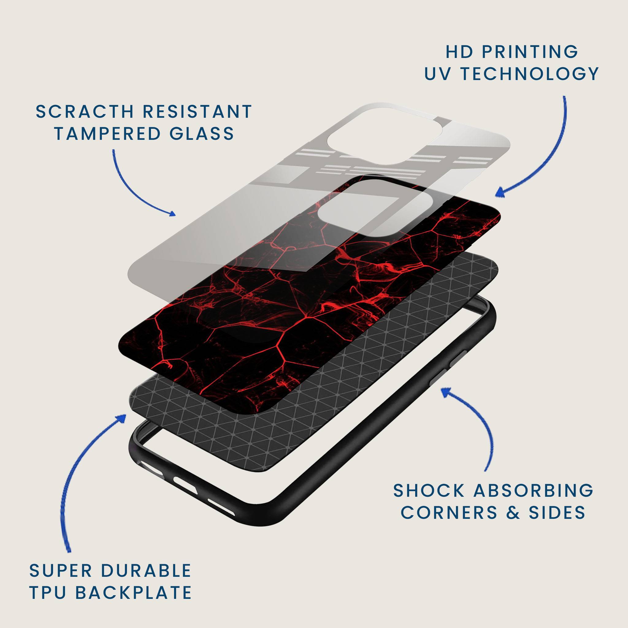 Electric Red Mobile Back Cover Layer Image