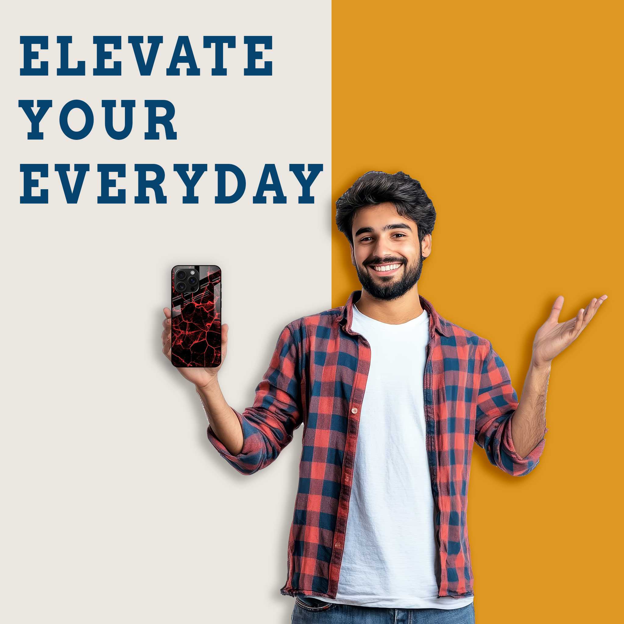 Electric Red Mobile Back Cover Man Image