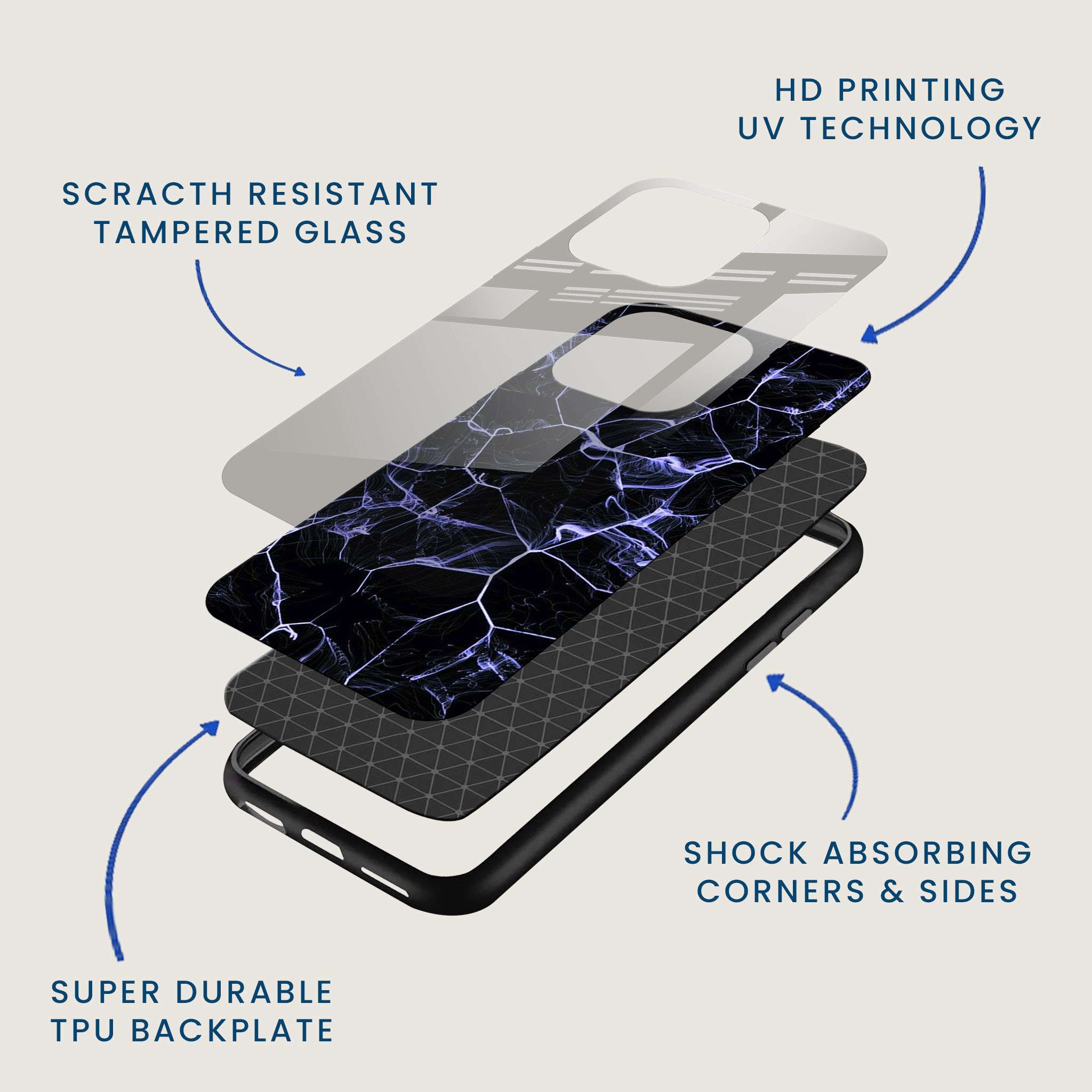 Electric Veins Mobile Back Cover Layer Image
