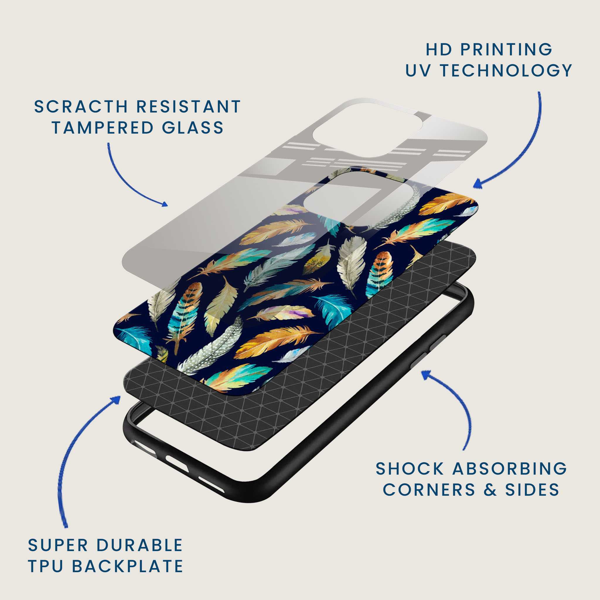 Feather Dream Mobile Back Cover Layer Image