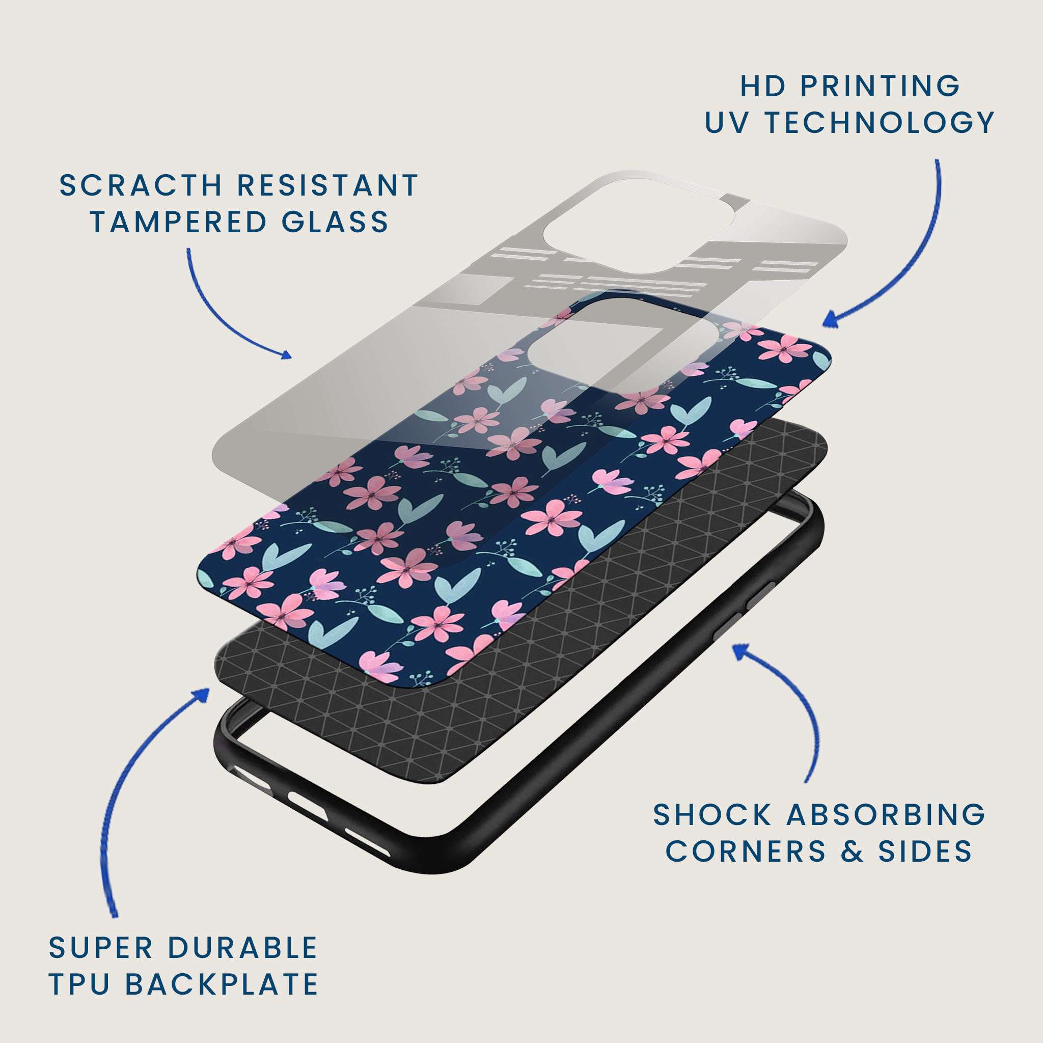 Floral Fantasy Mobile Back Cover Layer Image
