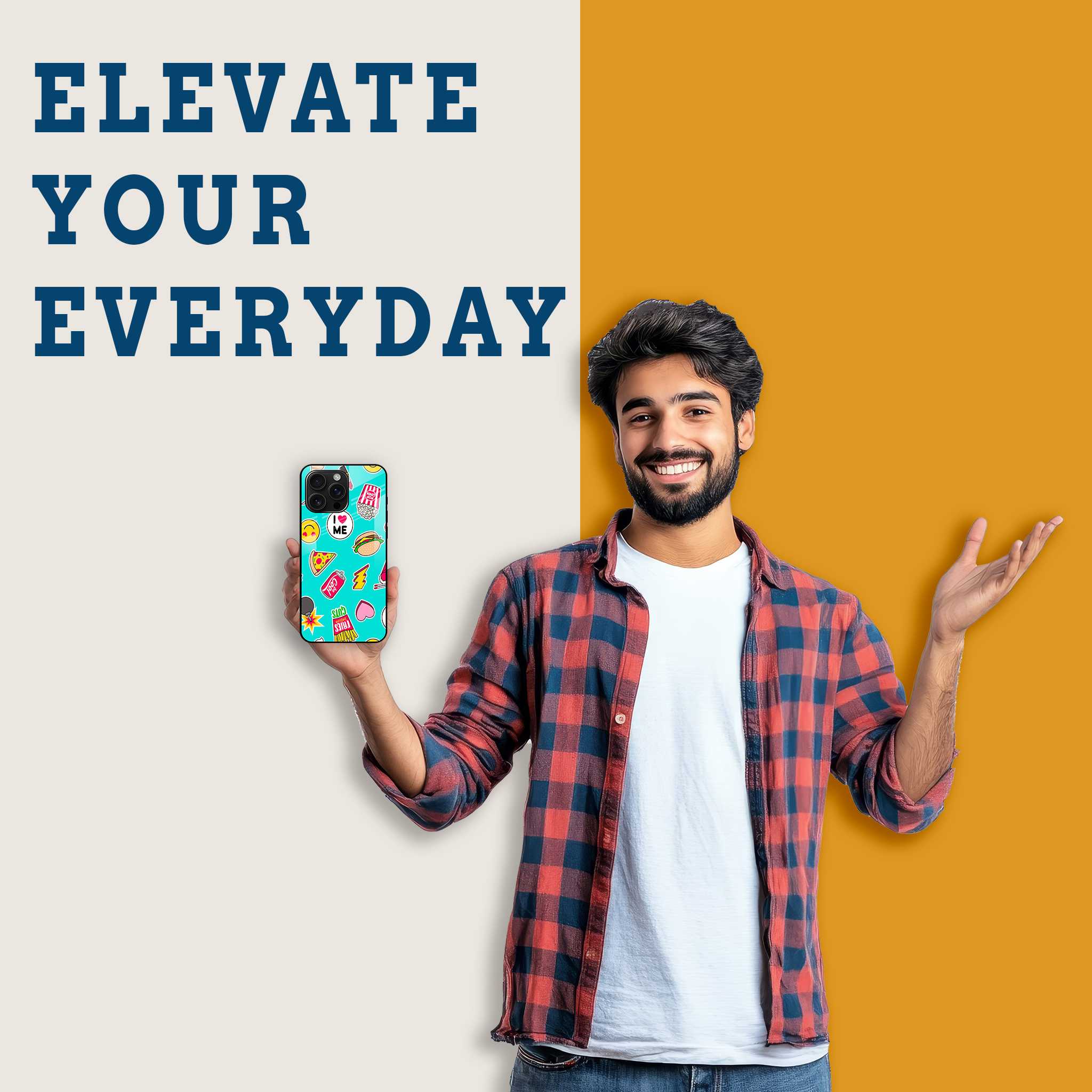 Fun Stickers Mobile Back Cover Man Image