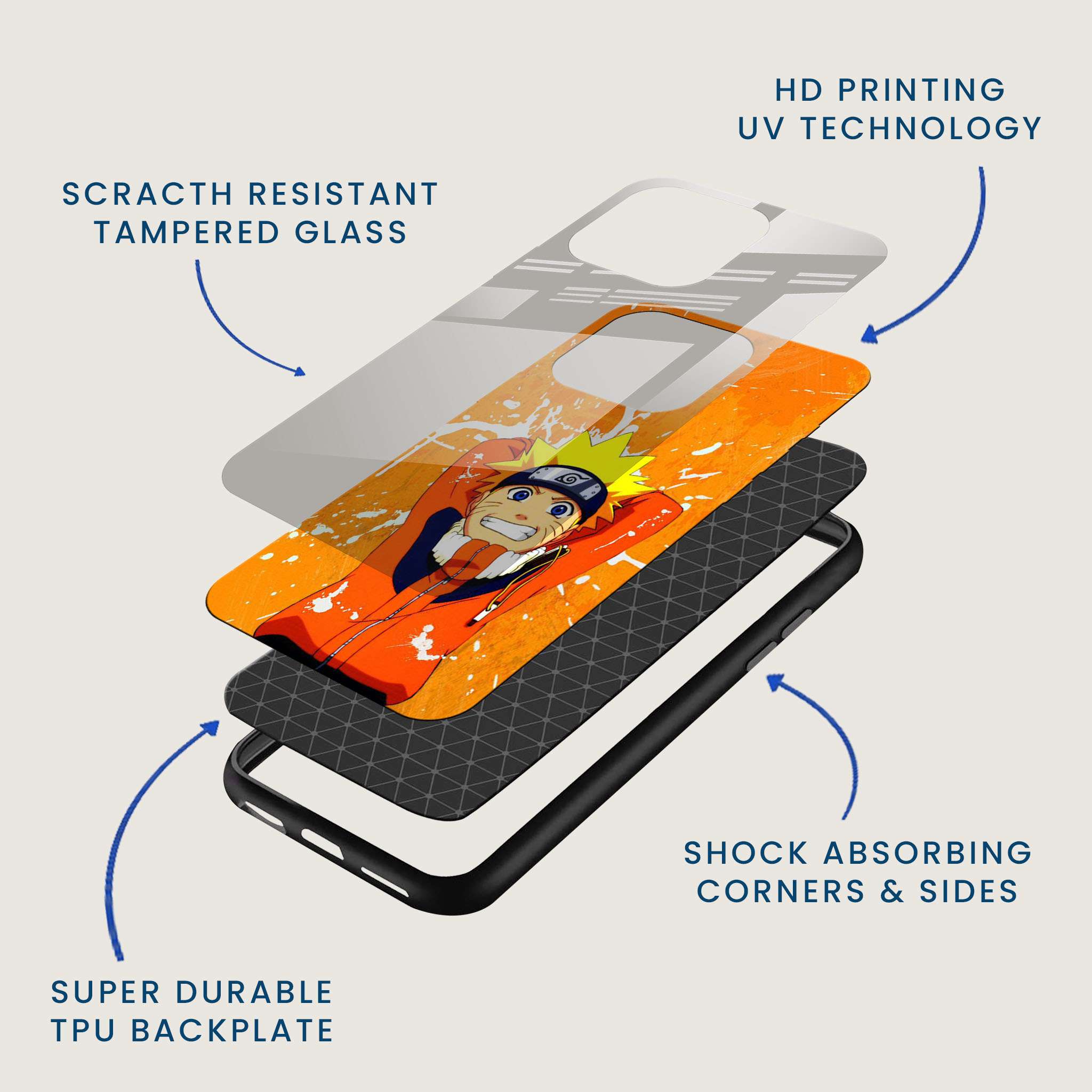 Funky Naruto Mobile Back Cover Layer Image