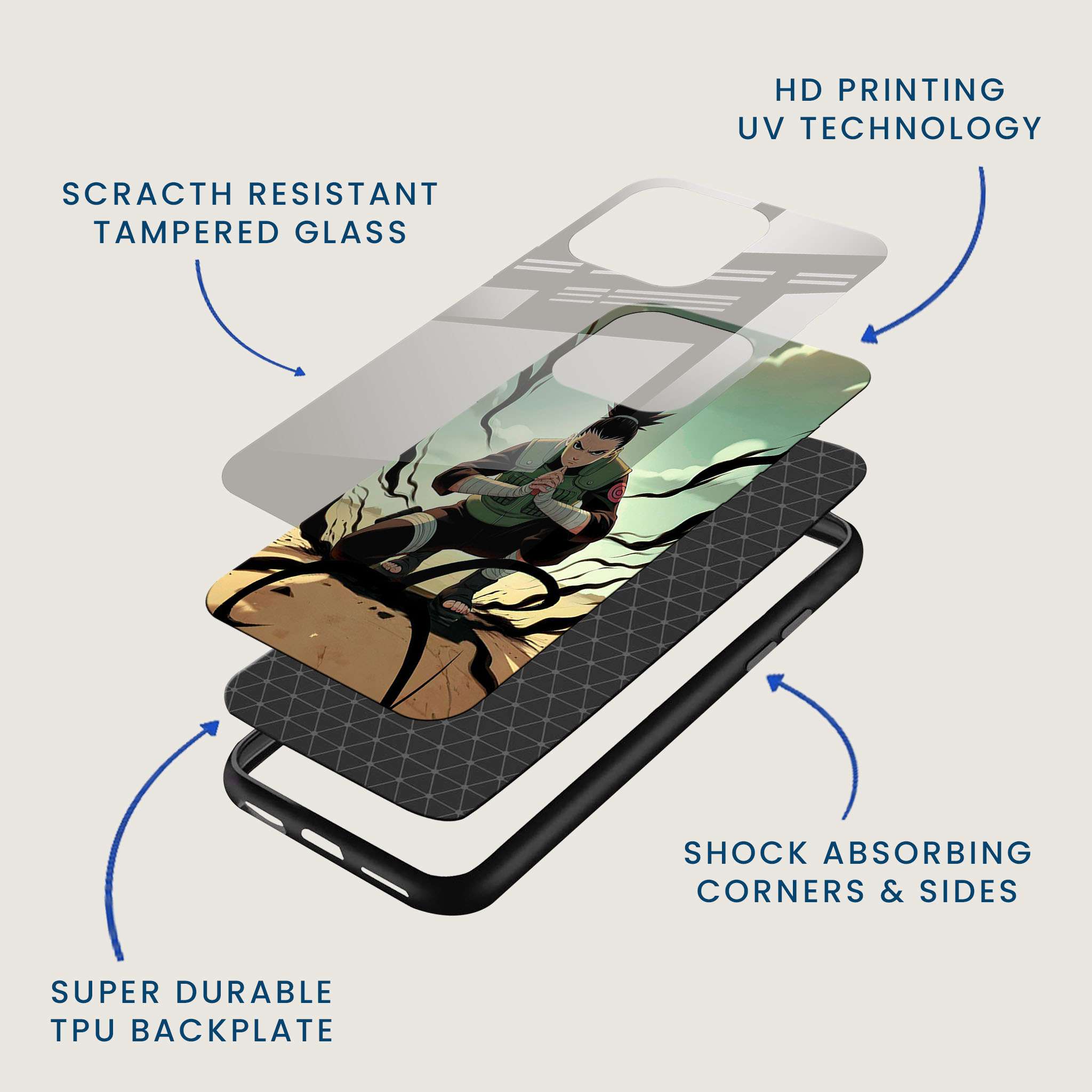 Genius Shikamaru Mobile Back Cover Layer Image