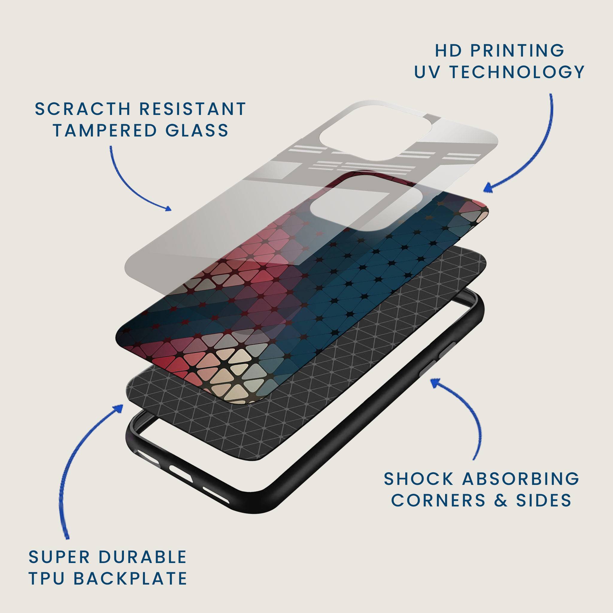 Glass Prism Peak Mobile Back Cover Layer Image