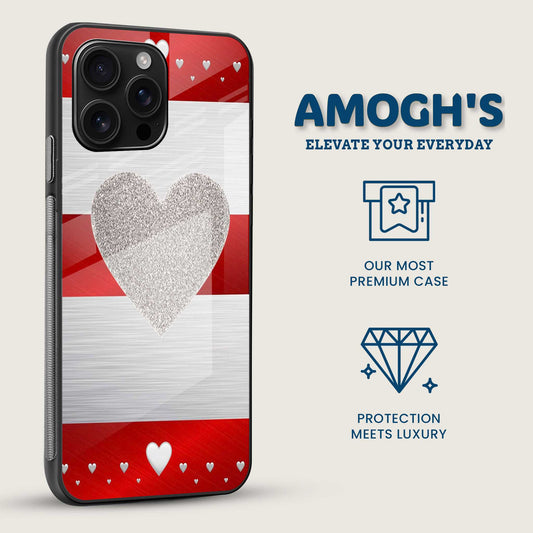 Glitter Heart Mobile Back Cover Side Image