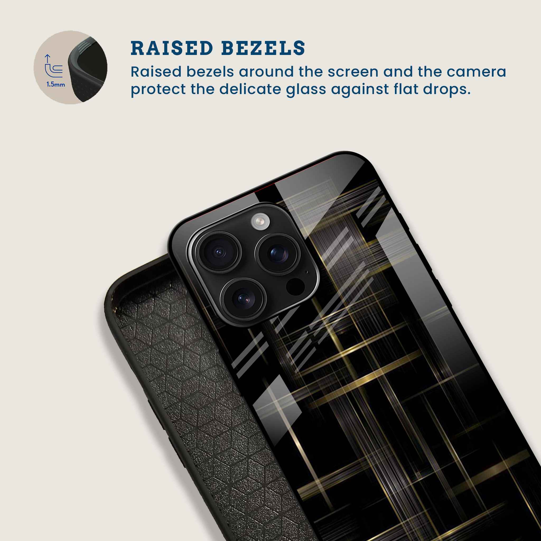 Gold Shimmer Mobile Back Cover Bezel Image