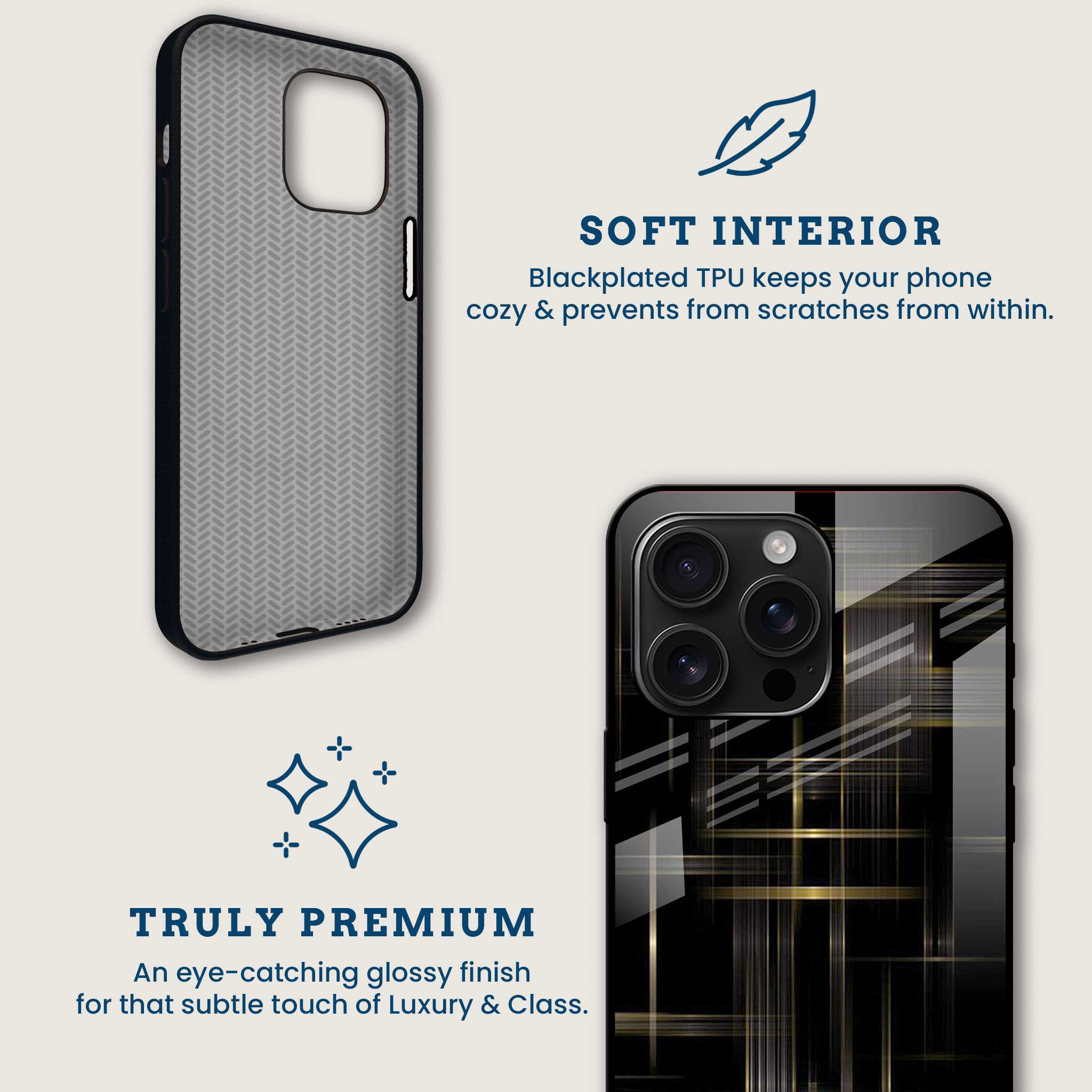 Gold Shimmer Mobile Back Cover Brand Image