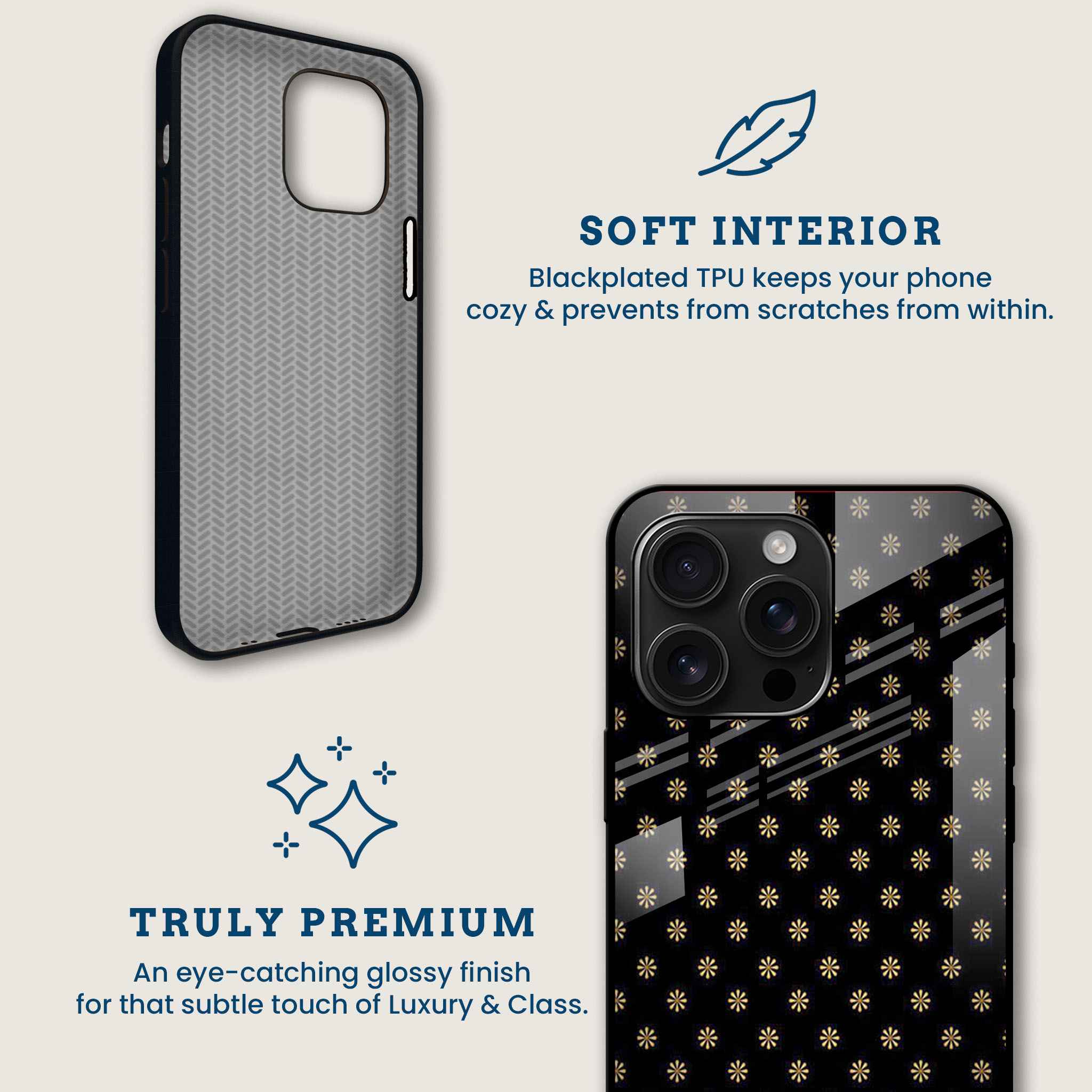 Gold Starburst Mobile Back Cover Brand Image