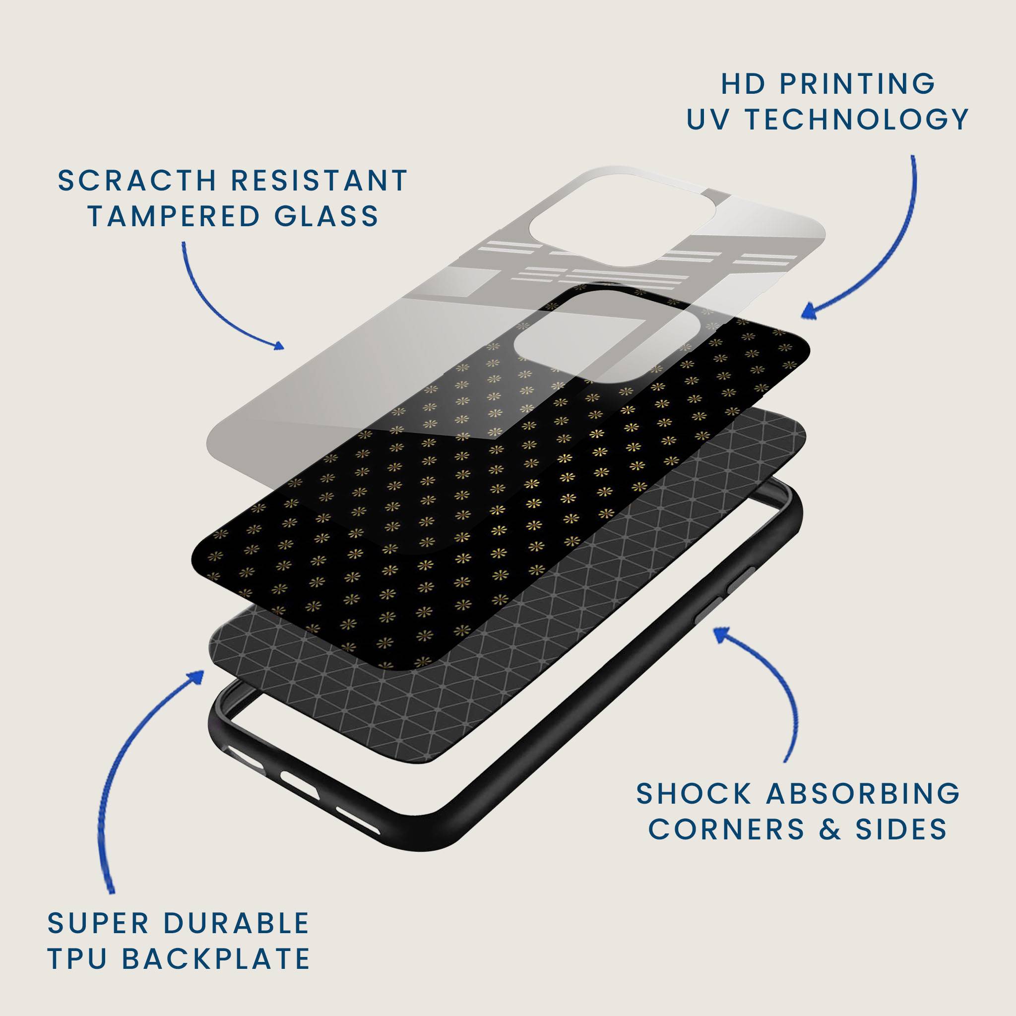 Gold Starburst Mobile Back Cover Layer Image