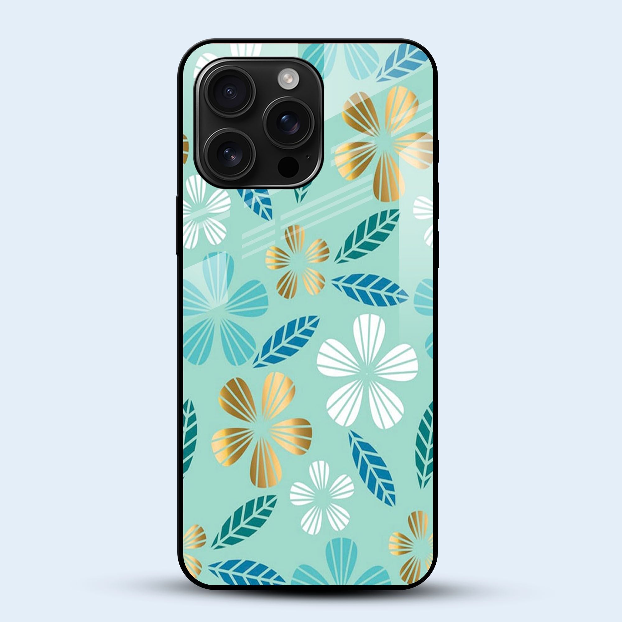 Golden Floral Mobile Back Cover Main Image