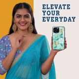 Golden Floral Mobile Back Cover Woman Image