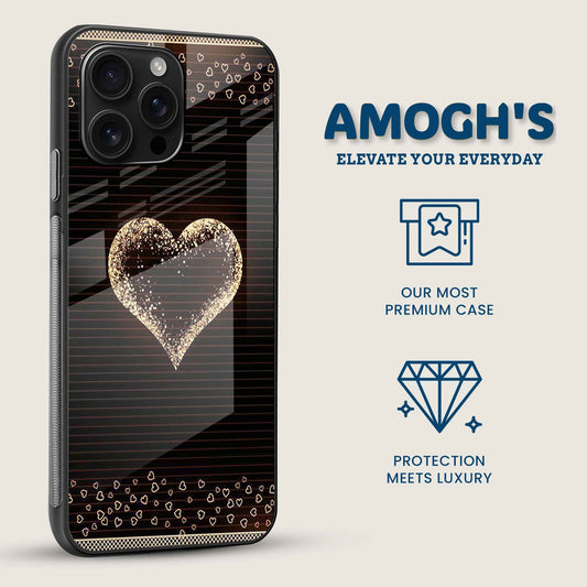 Golden Heart Mobile Back Cover Side Image