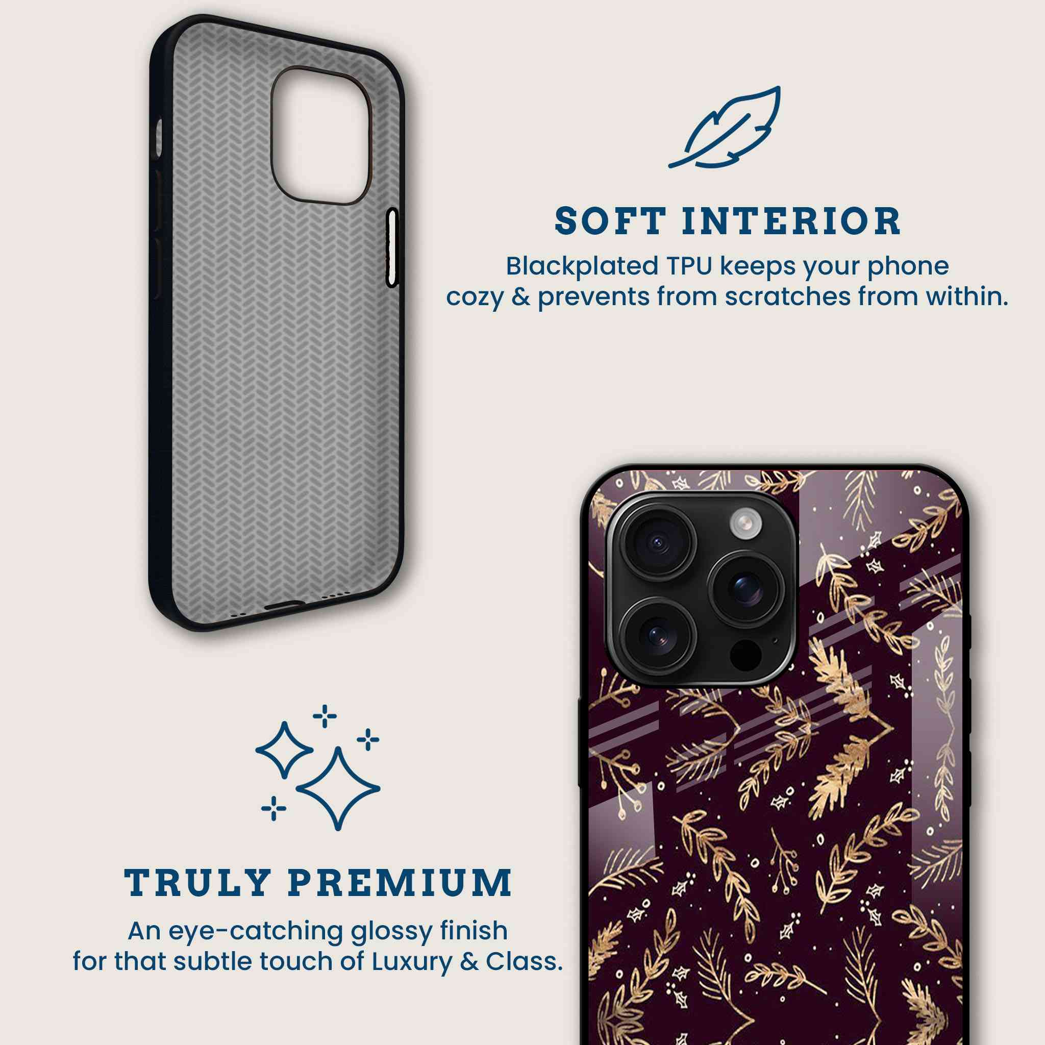 Golden Leaves Mobile Back Cover Brand Image