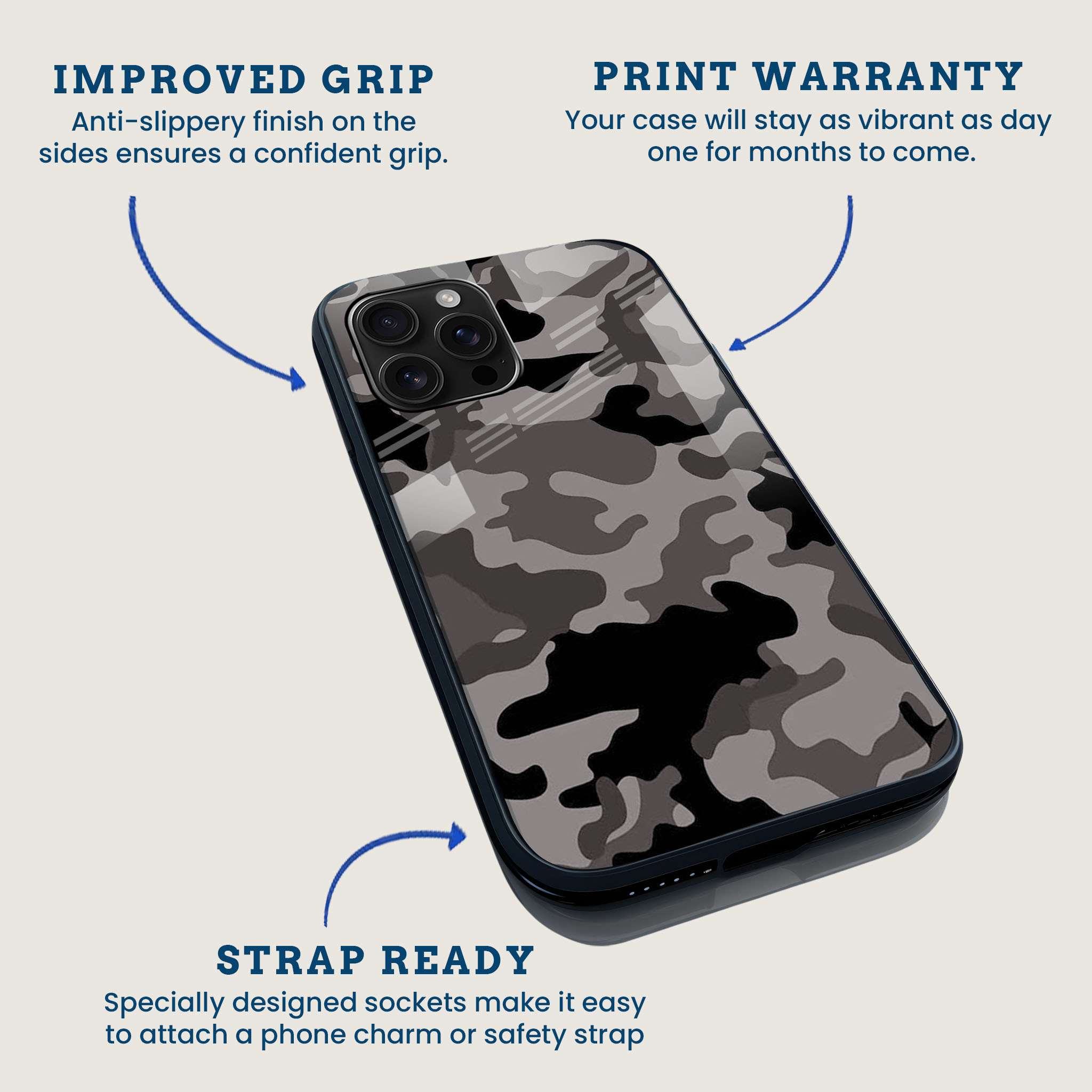 Gray Camo Mobile Back Cover Feature Image