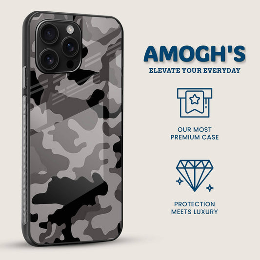 Gray Camo Mobile Back Cover Side Image
