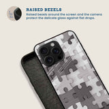 Gray Puzzle Mobile Back Cover Bezel Image