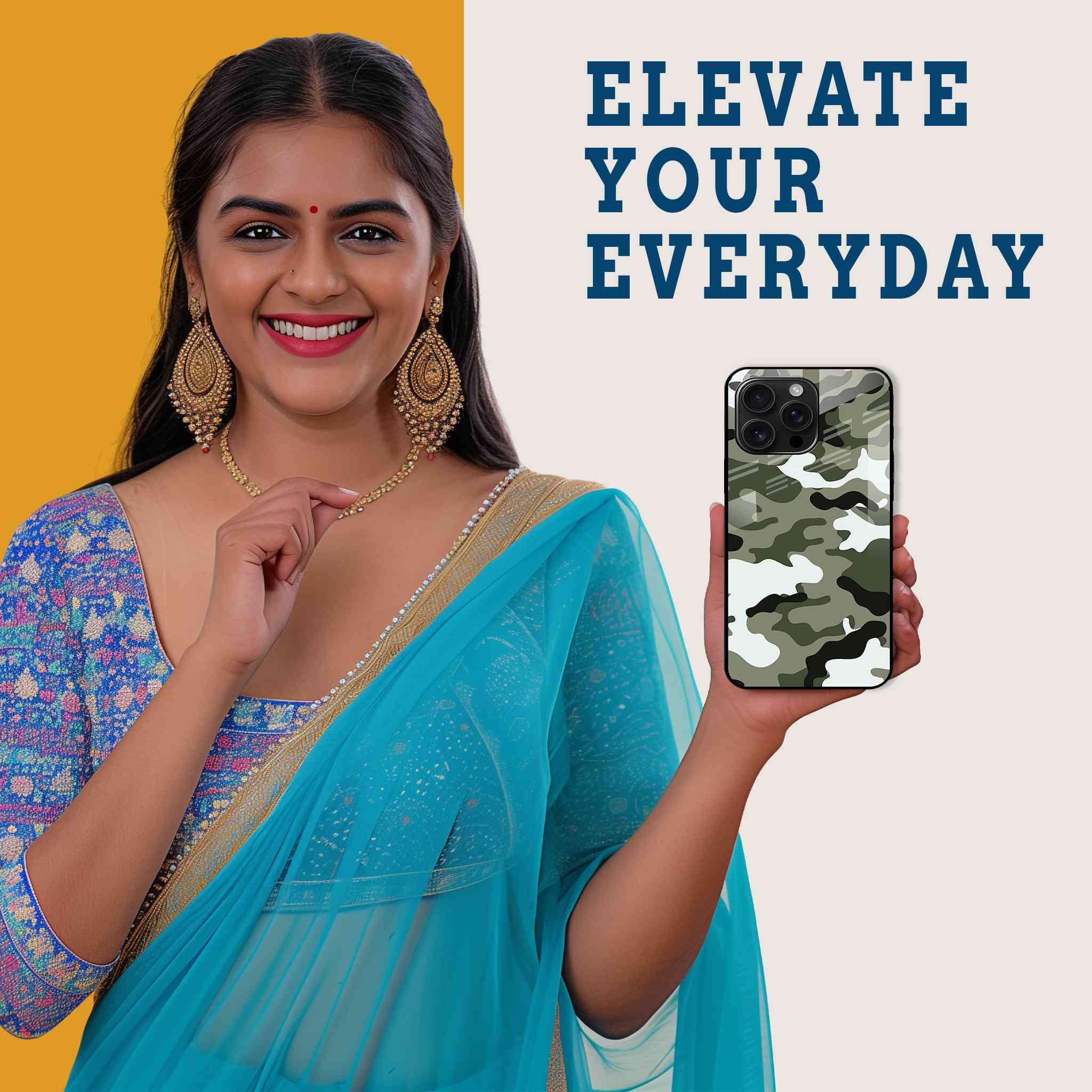 Green Camo Mobile Back Cover Woman Image