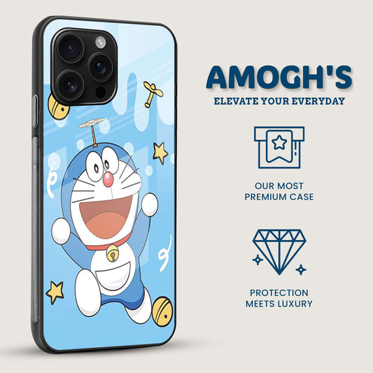 Happy Doraemon Mobile Back Cover Side Image