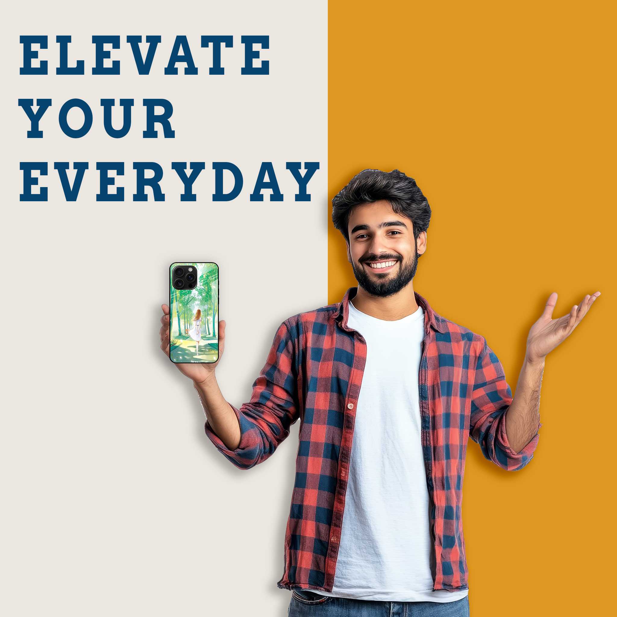 Happy Gal Mobile Back Cover Man Image
