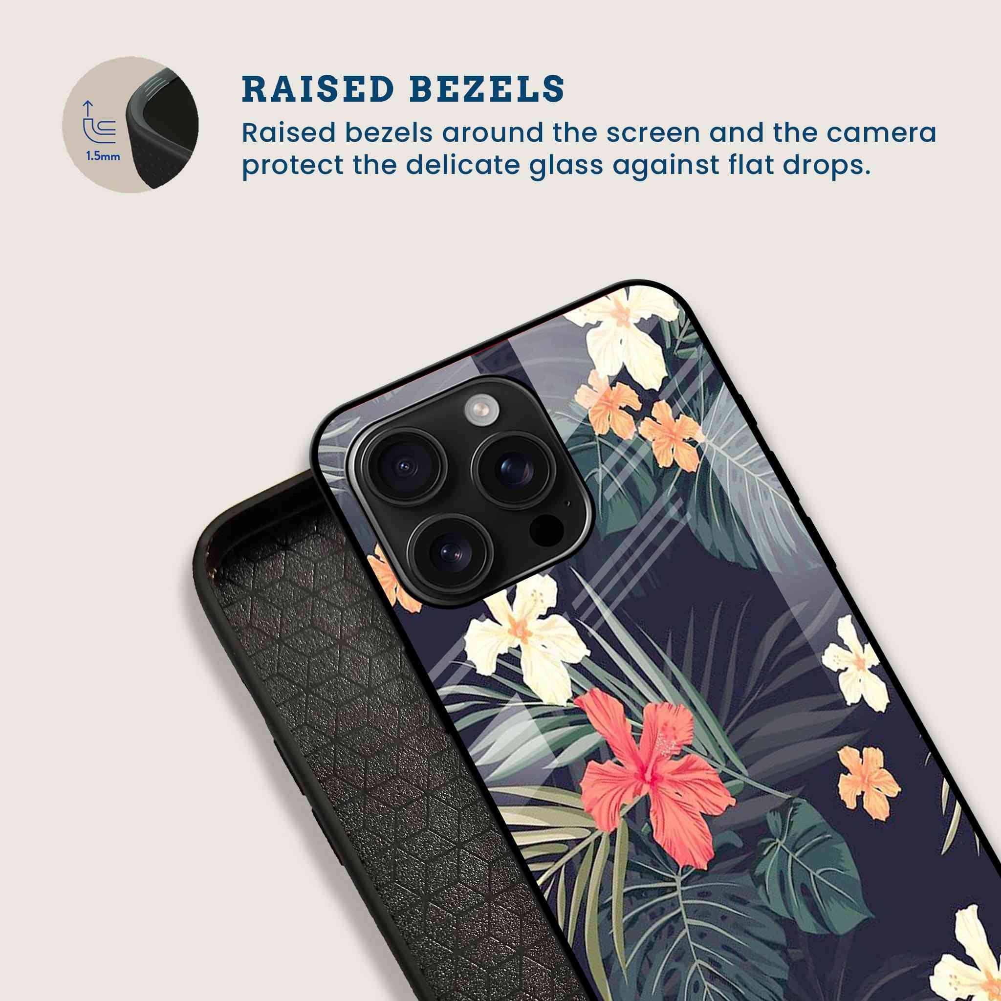 Hibiscus Night Mobile Back Cover Bezel Image