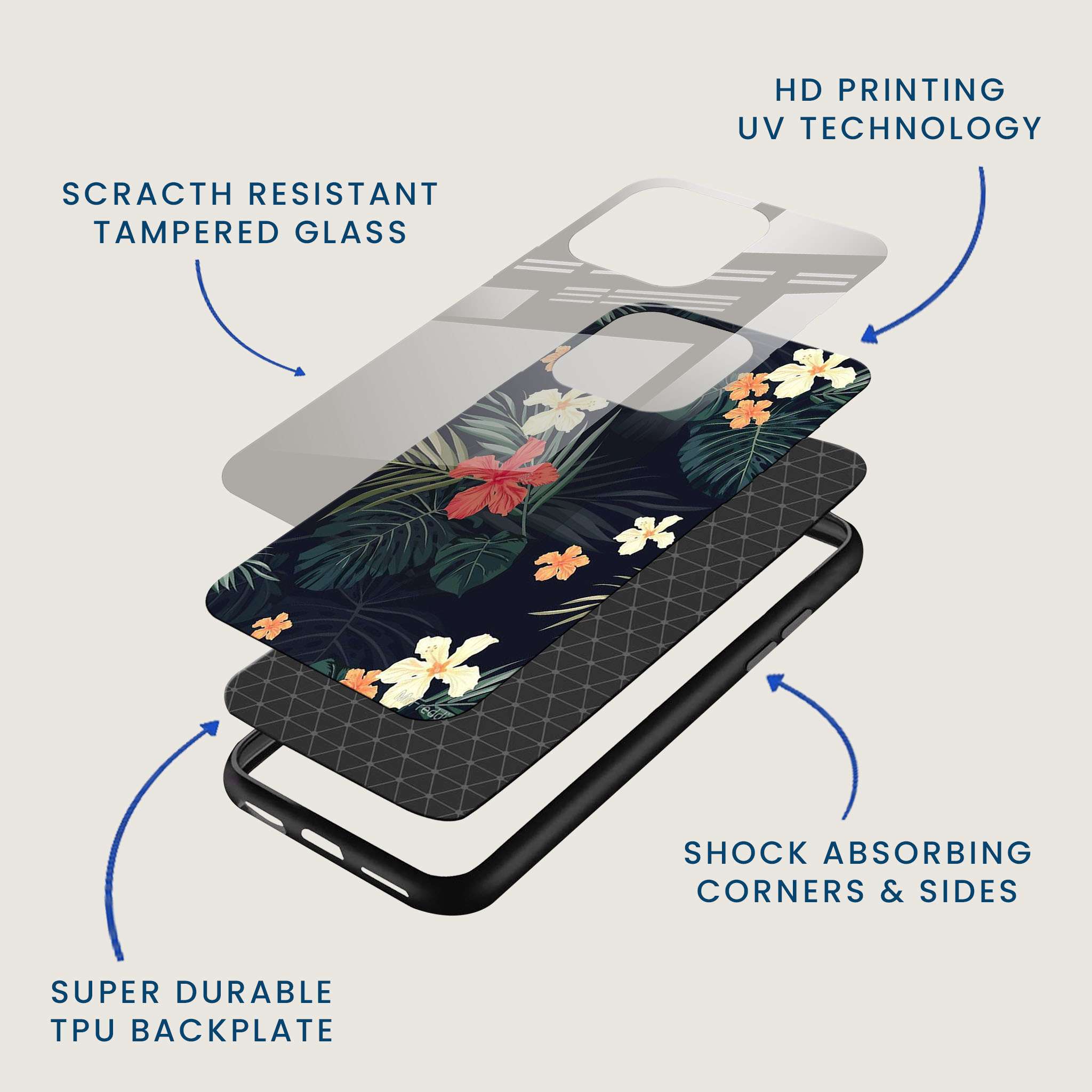 Hibiscus Night Mobile Back Cover Layer Image