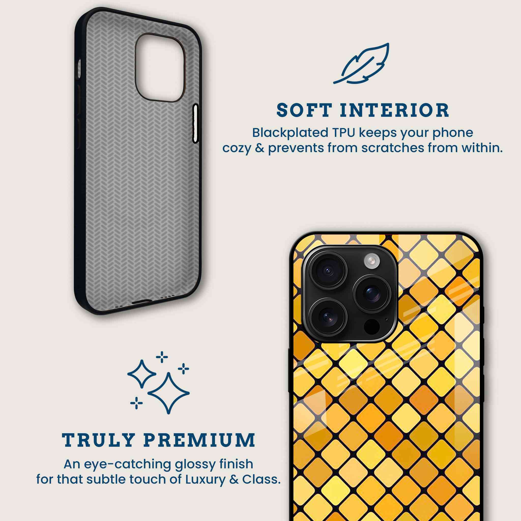Honeycomb Shine Mobile Back Cover Brand Image