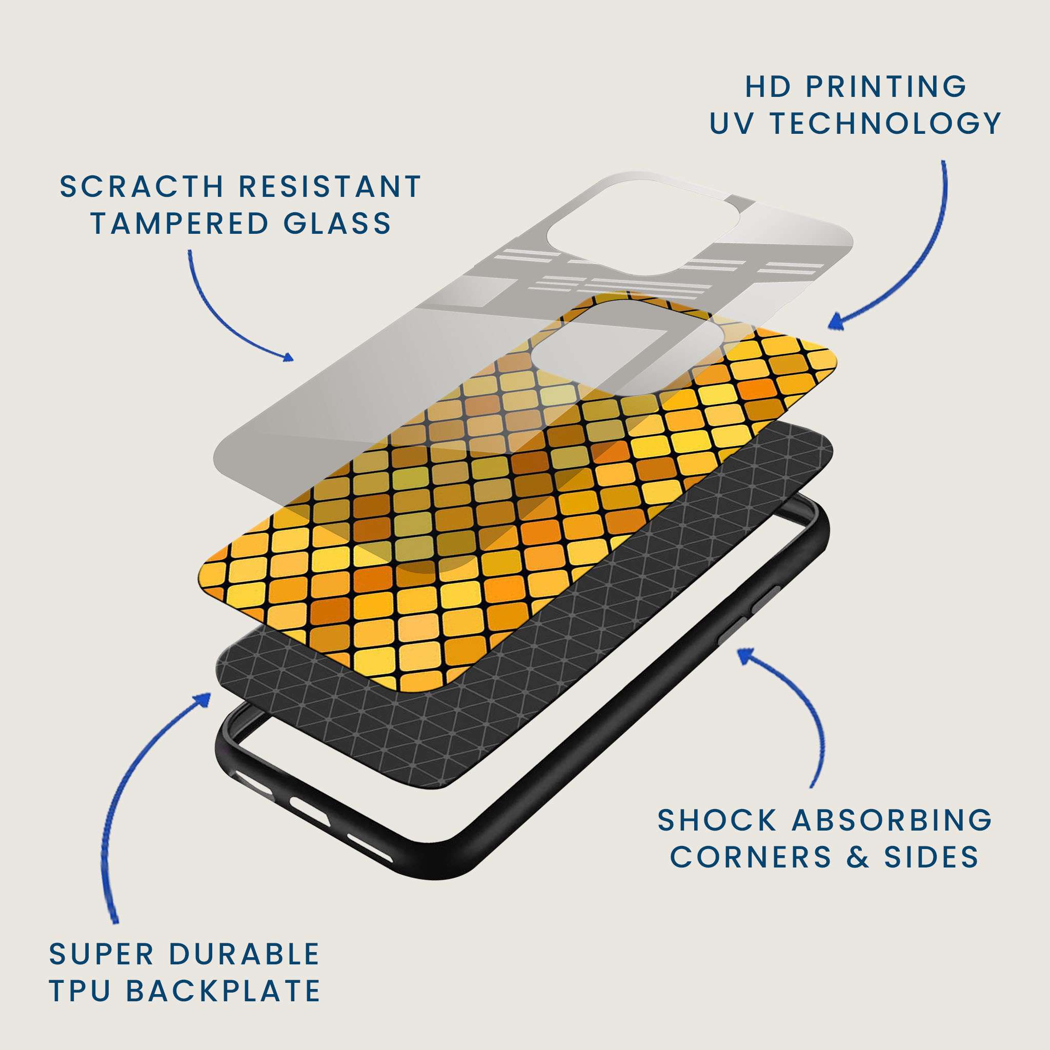 Honeycomb Shine Mobile Back Cover Layer Image