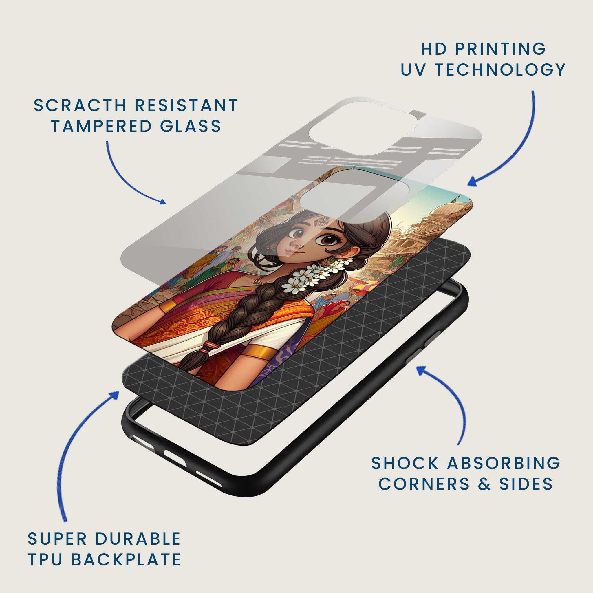 Indian Naari Mobile Back Cover Layer Image