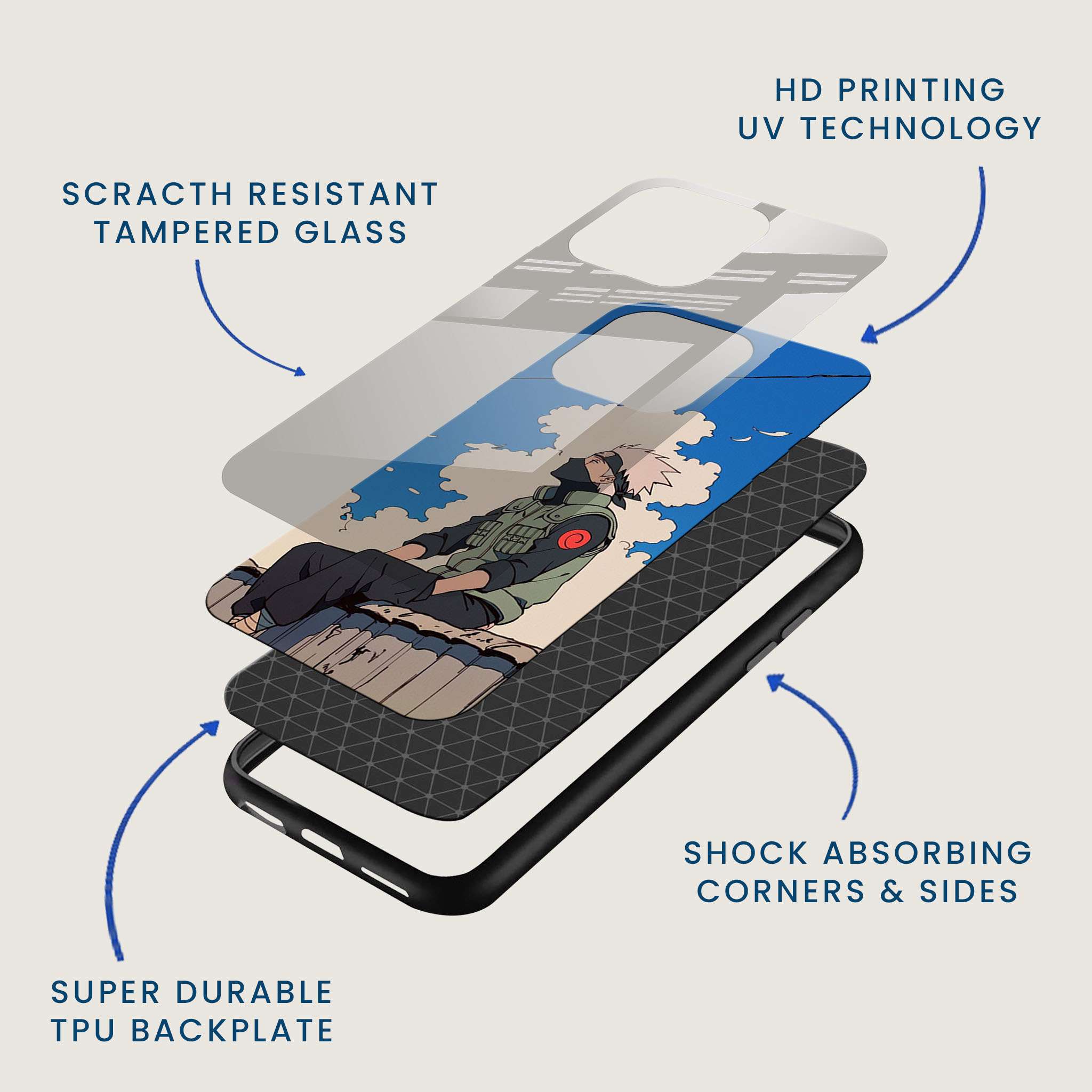 Kakashi Sensei Mobile Back Cover Layer Image