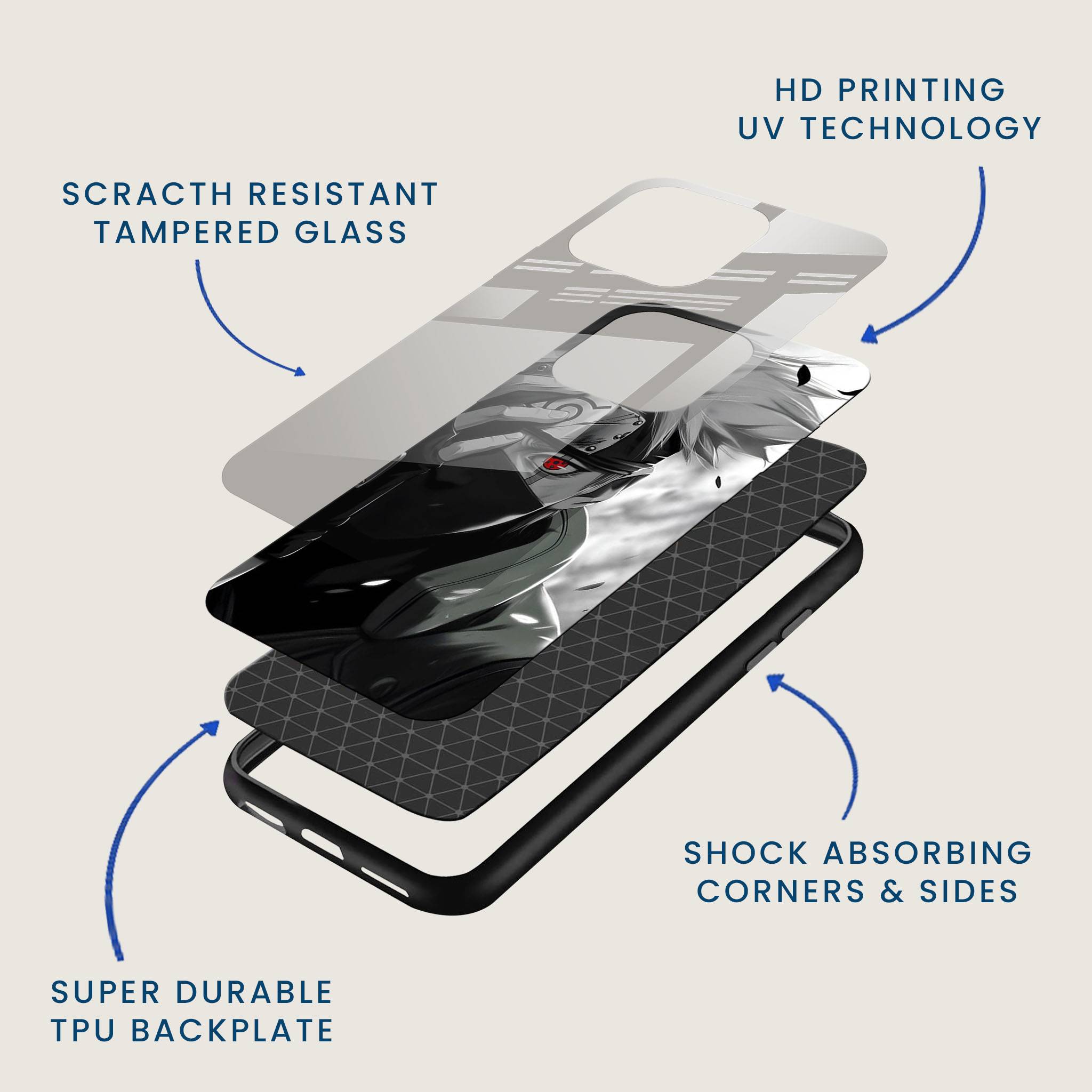 Kakashi Sharingan Mobile Back Cover Layer Image