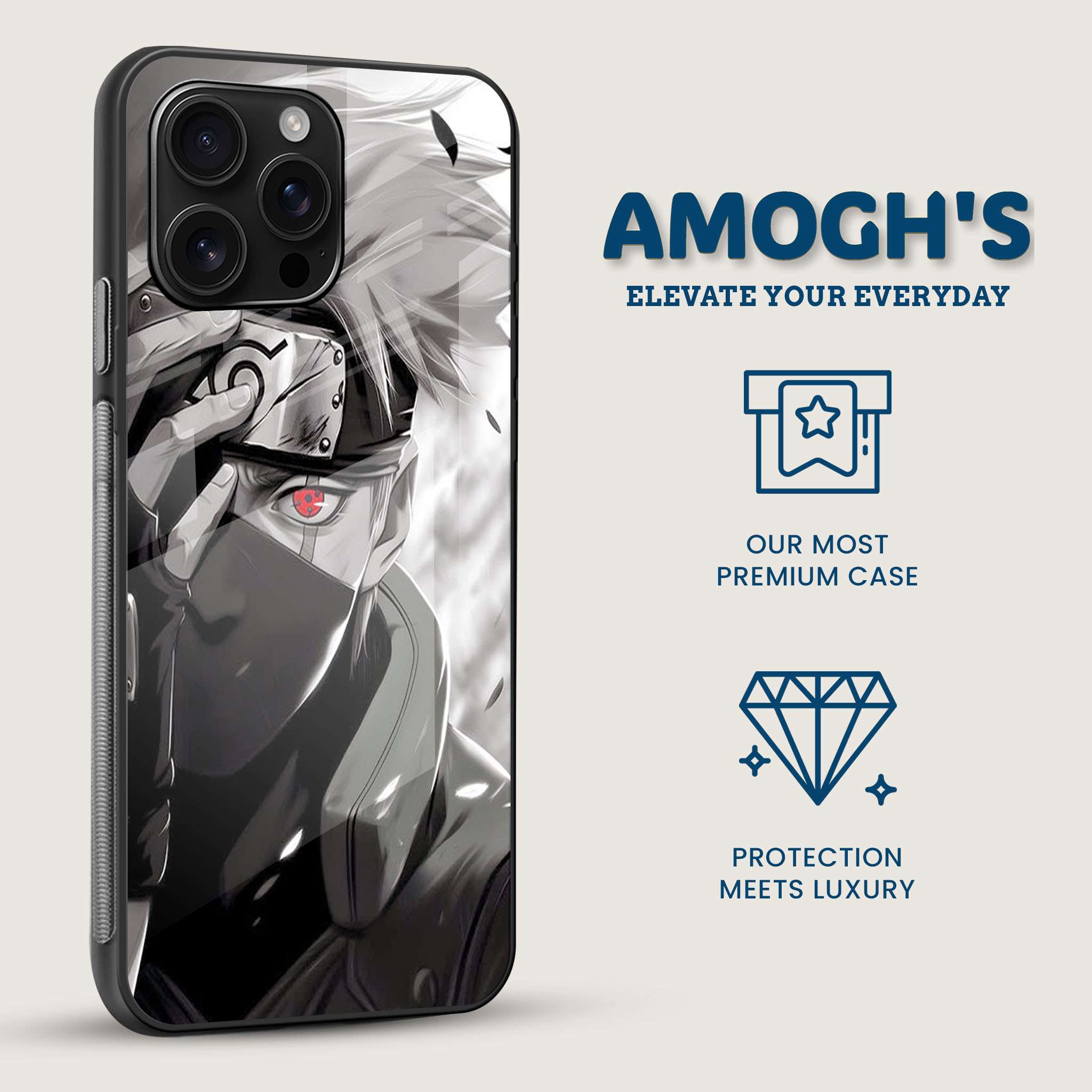 Kakashi Sharingan Mobile Back Cover Side Image
