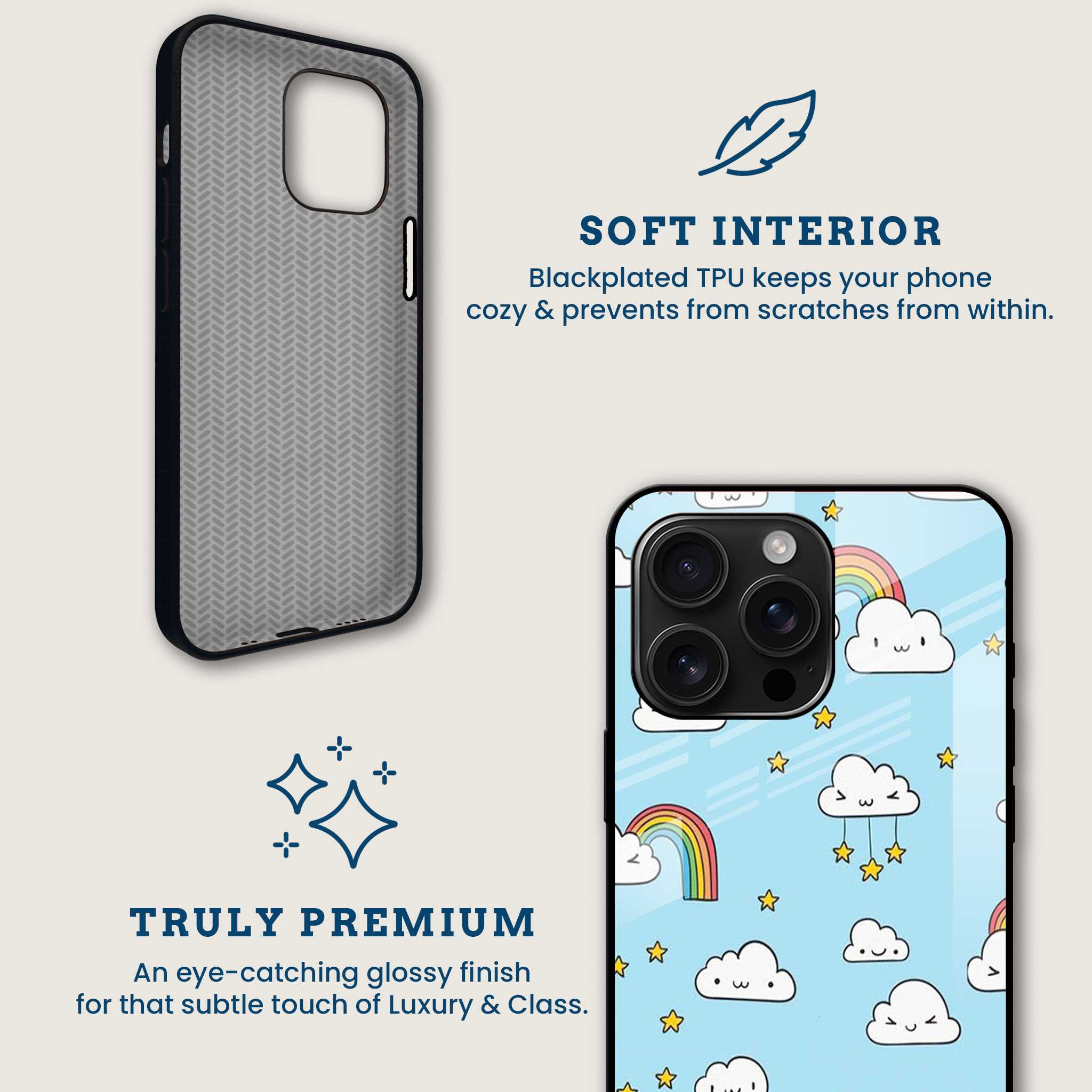 Kawaii Rainbow Sky Mobile Back Cover Brand Image