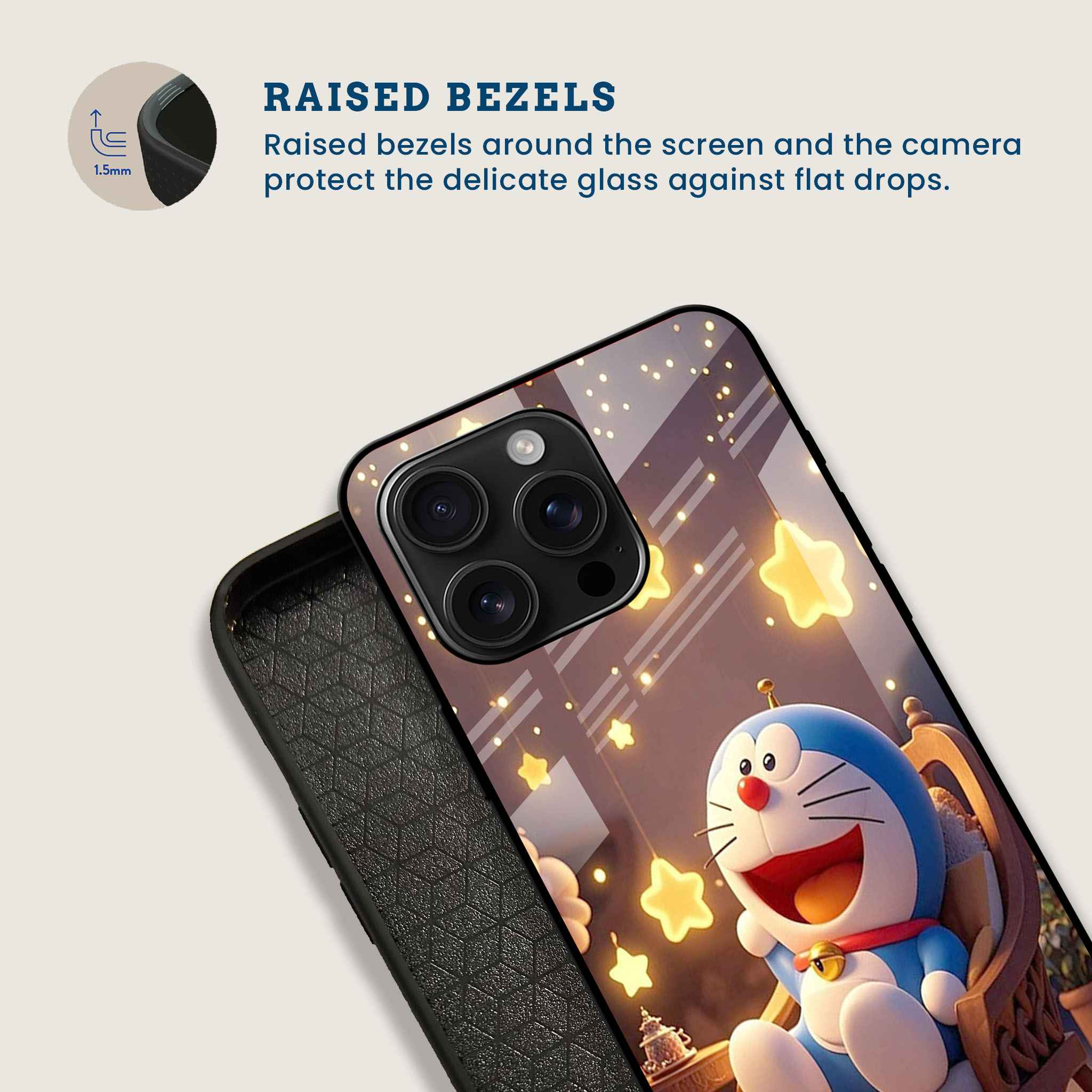 Lazy Doraemon Mobile Back Cover Bezel Image