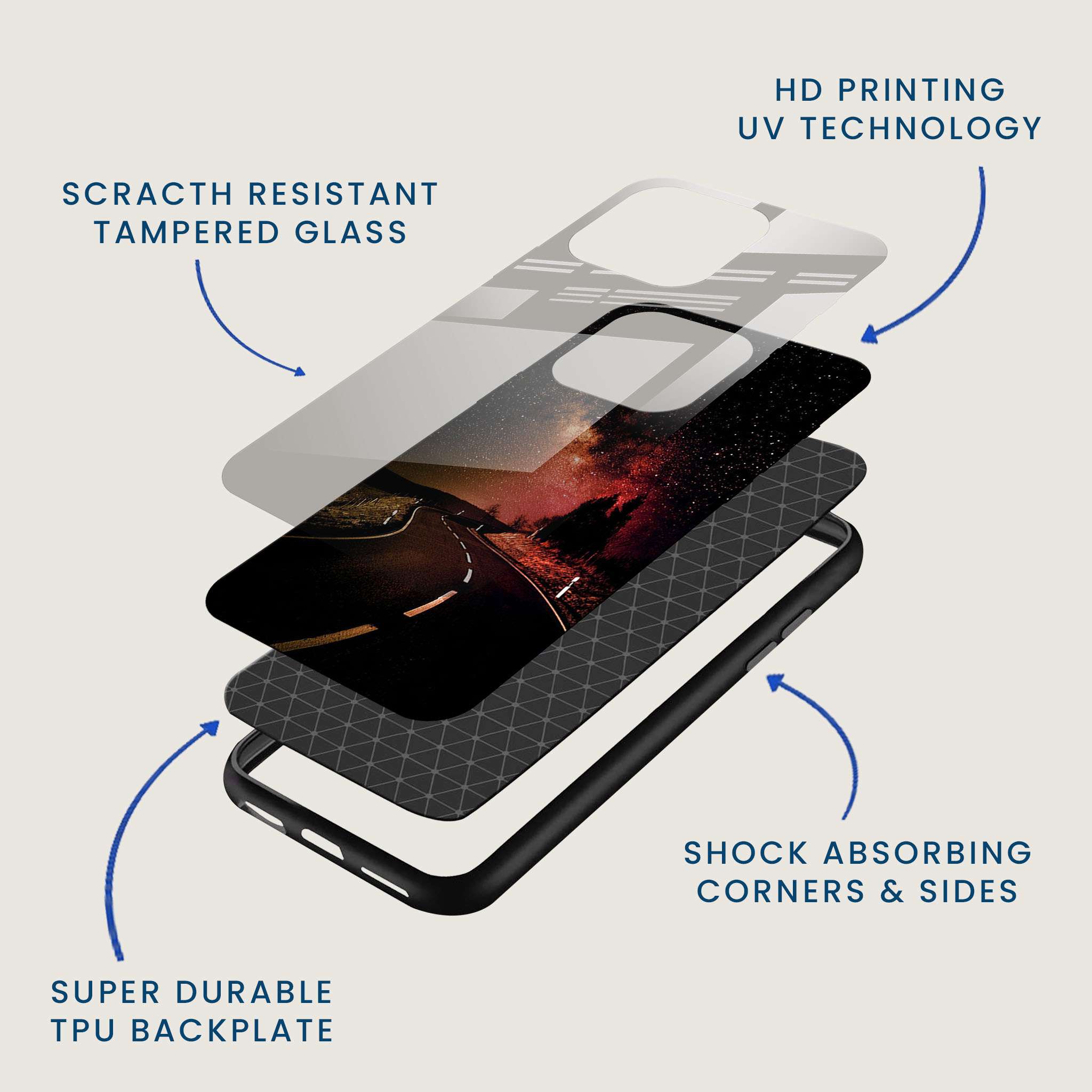 Long Starry Road Mobile Back Cover Layer Image